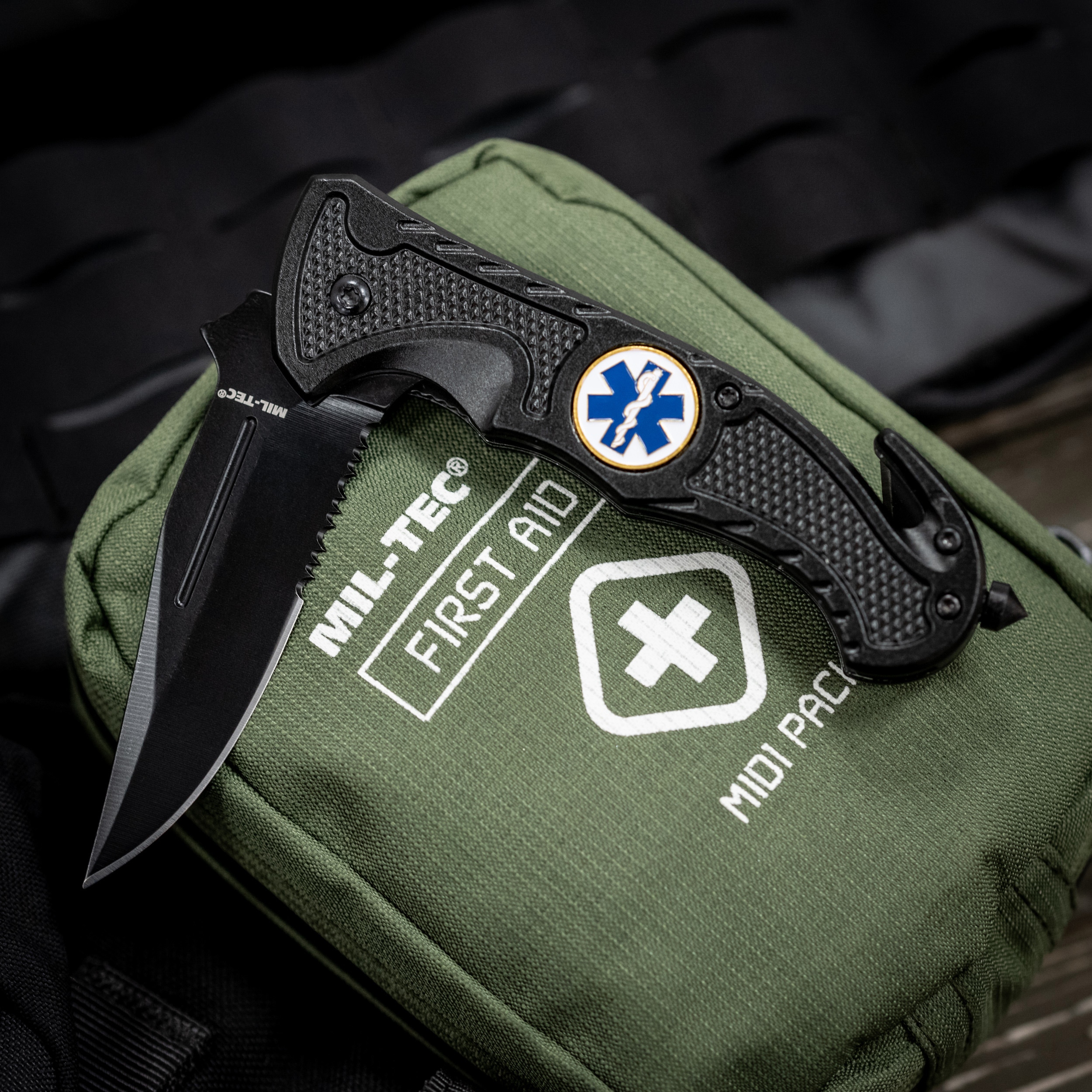 Mil-Tec Rescue Folding Knife Black