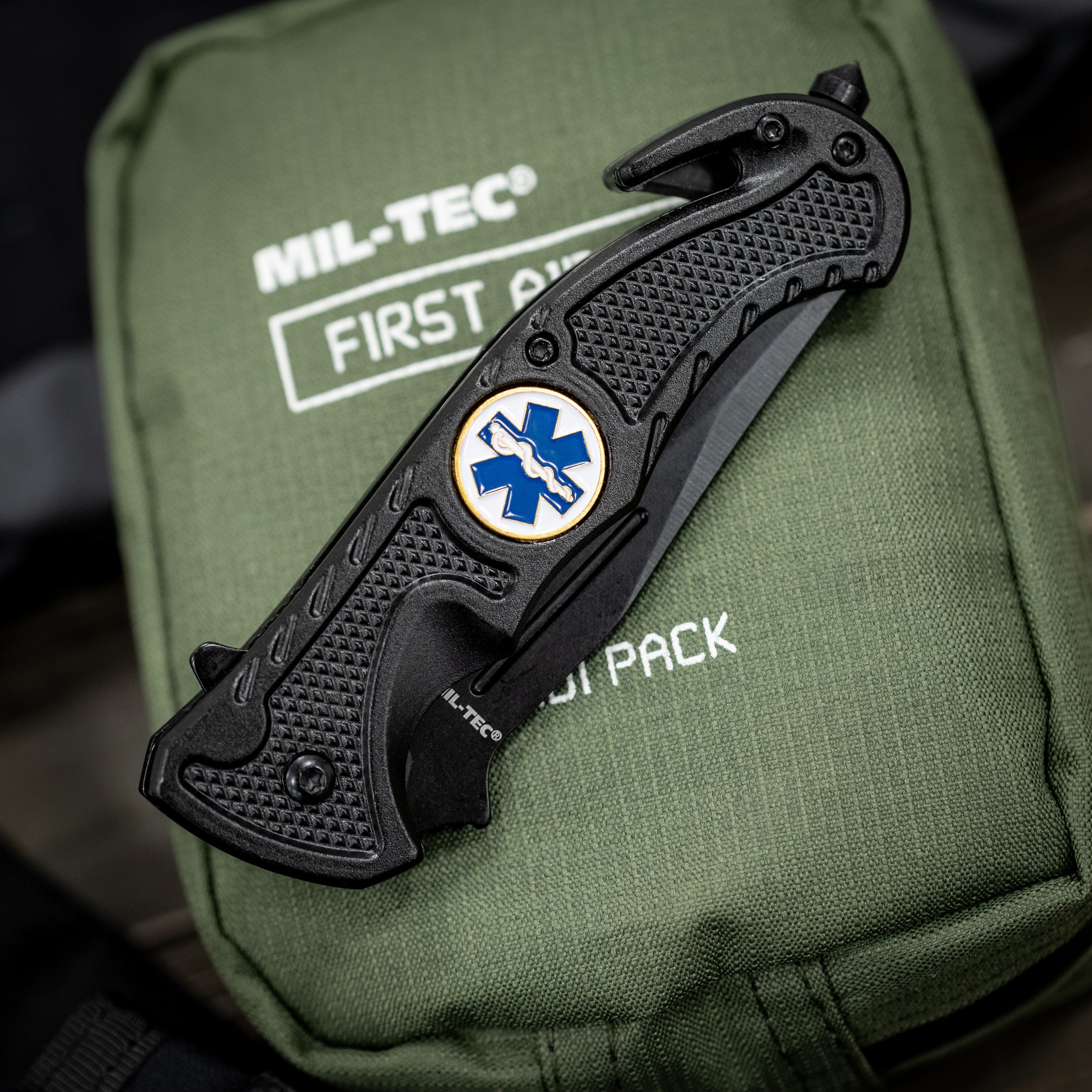Mil-Tec Rescue Folding Knife Black
