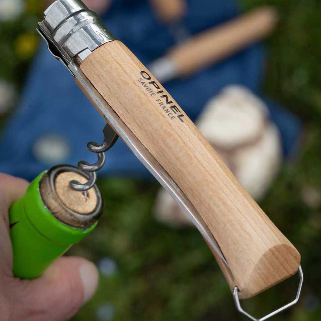 Складаний ніж Opinel No.10 Inox зі штопором і відкривачкою для пляшок - Natural