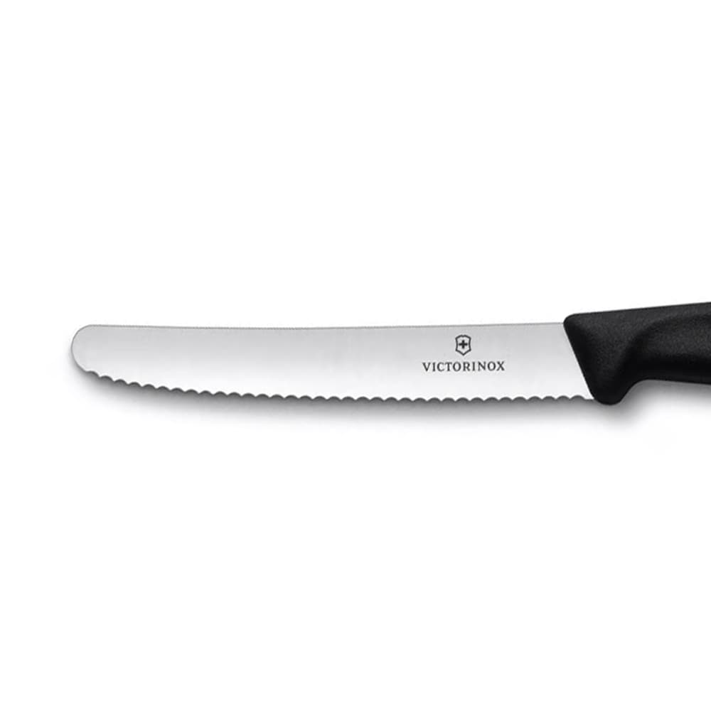Кухонний ніж Victorinox Swiss Classic Black - зубчастий із заокругленим кінчиком