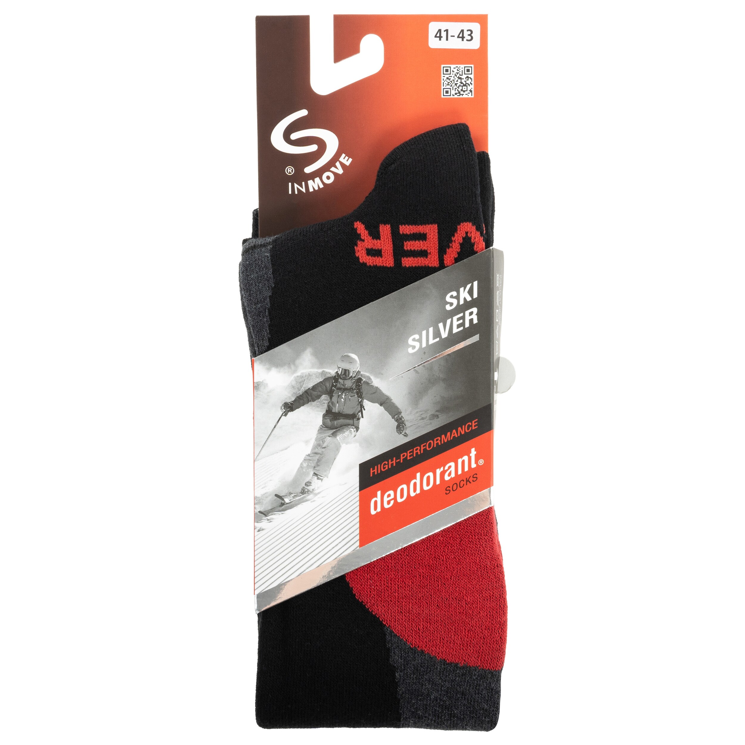Skarpety INMOVE Ski Silver Deo - Black/Red