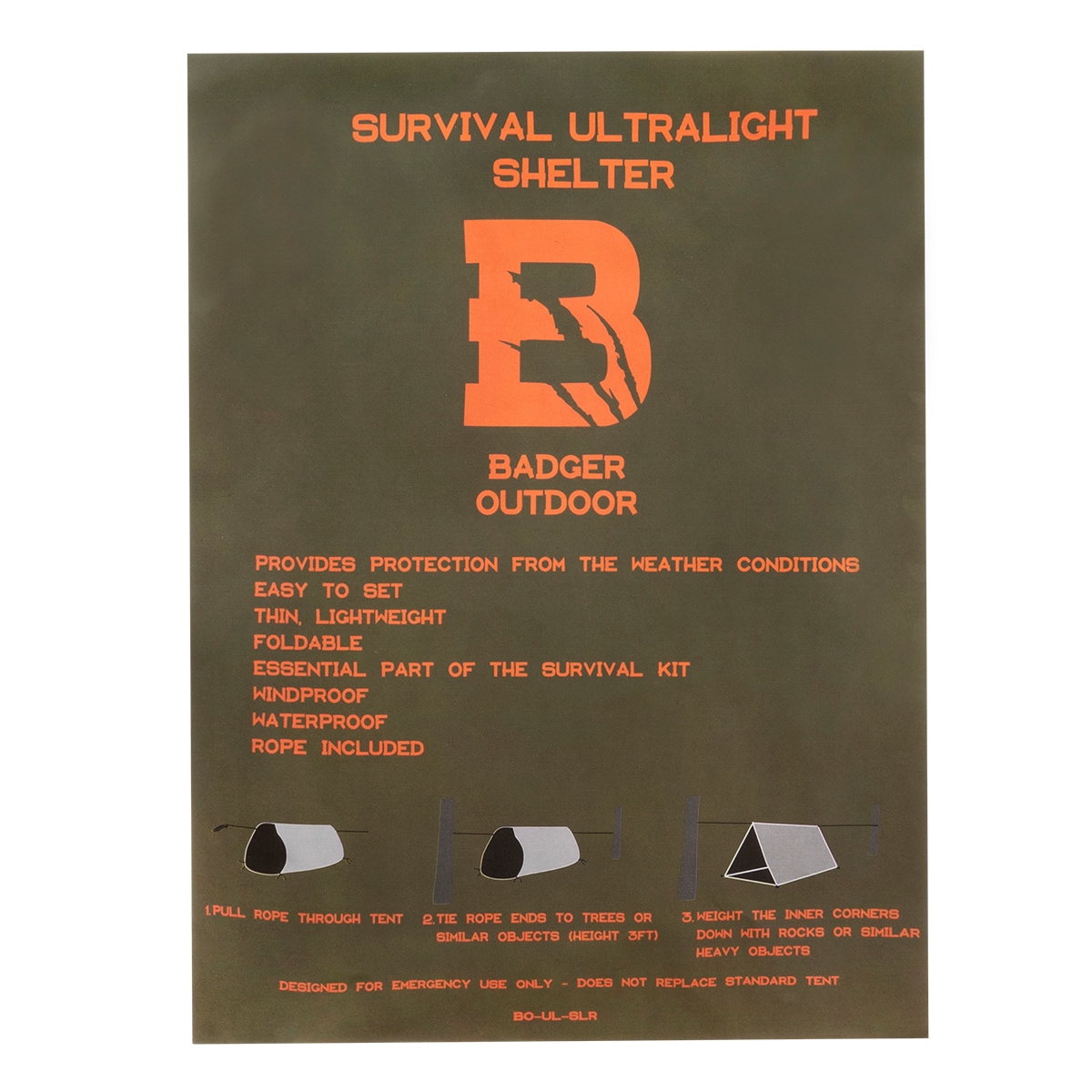 Намет Badger Outdoor NRC Thermal Tent Ultralight Shelter