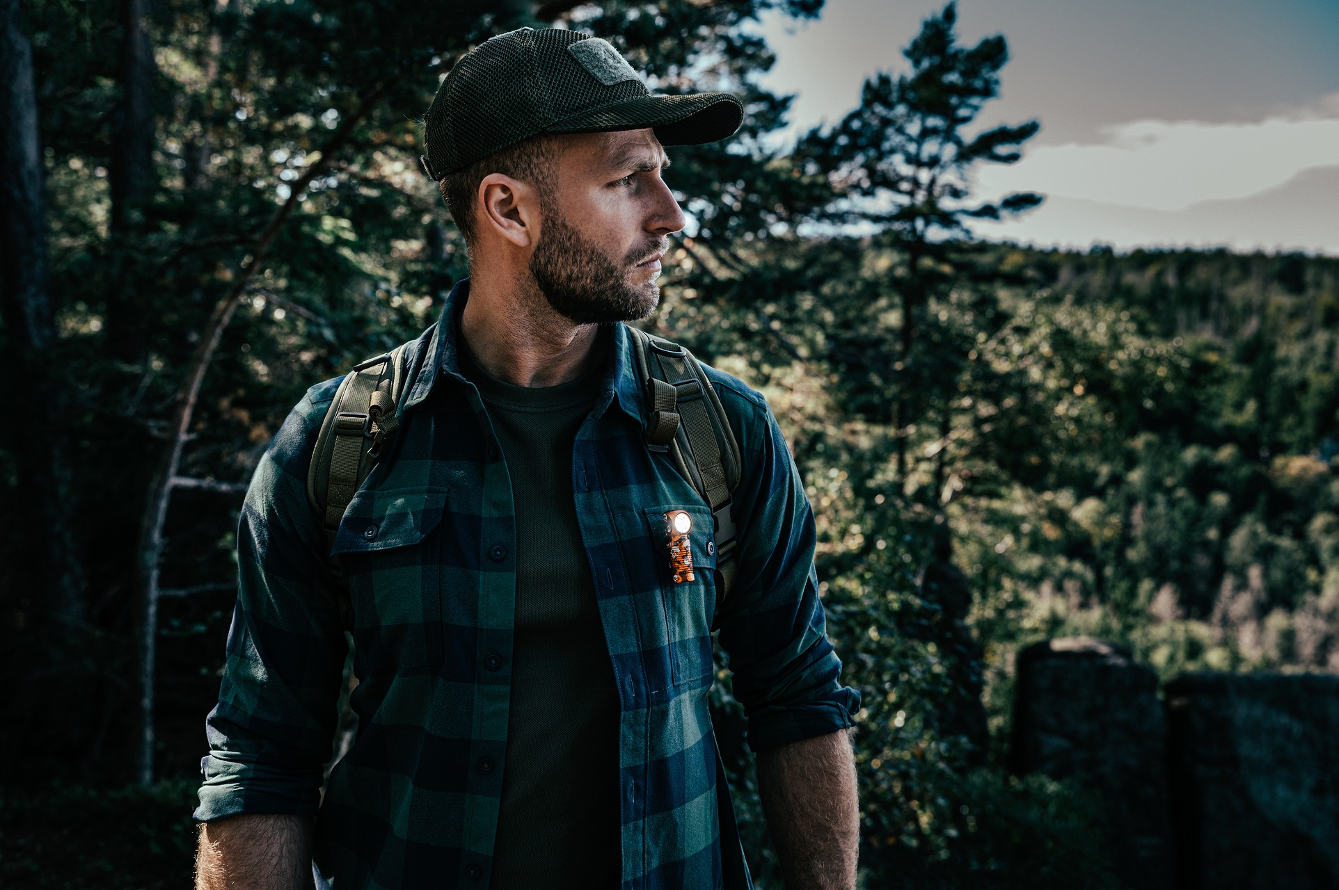 Czapka z daszkiem plus velcro Helikon Mesh - Olive Green