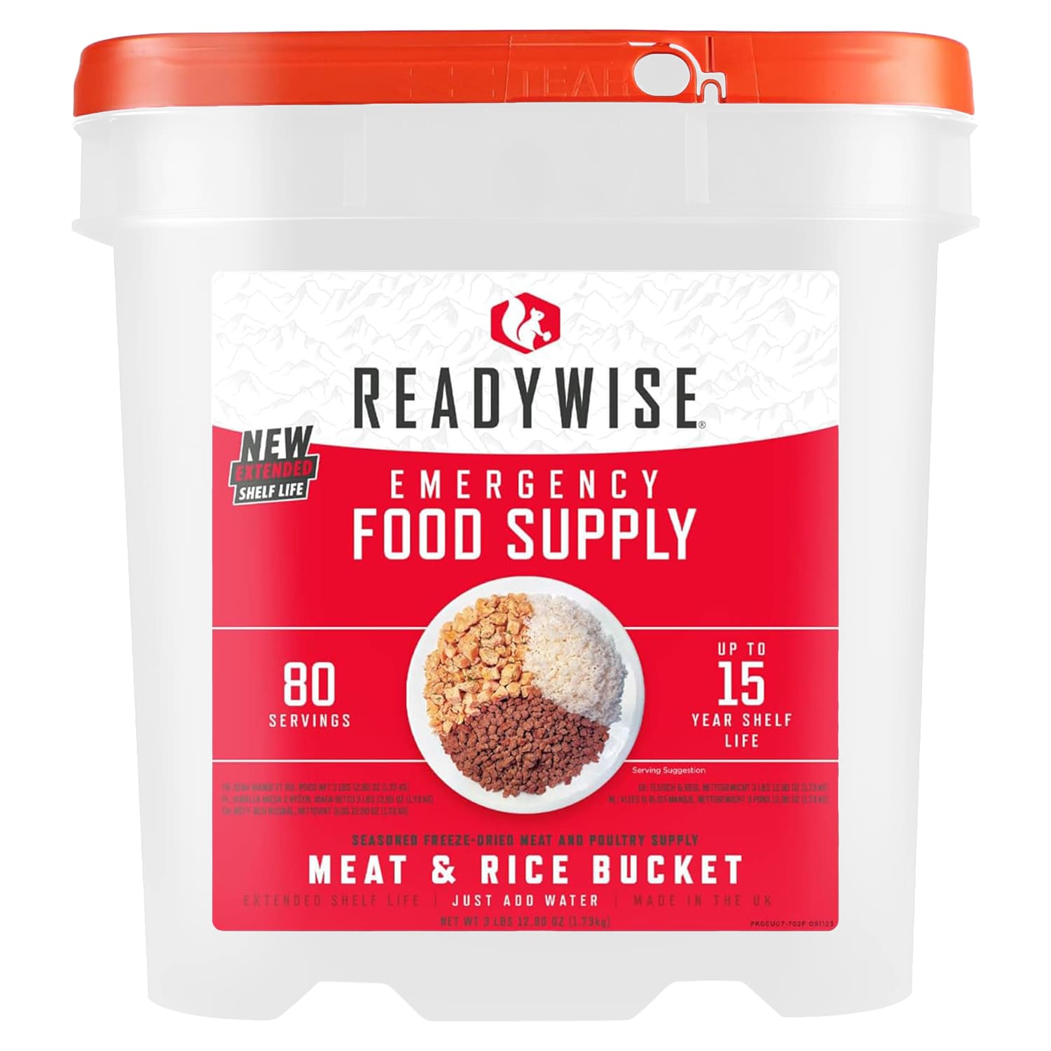 Сублімовані продукти ReadyWise продуктовий пакет - 80 порцій м'яса та рису 
