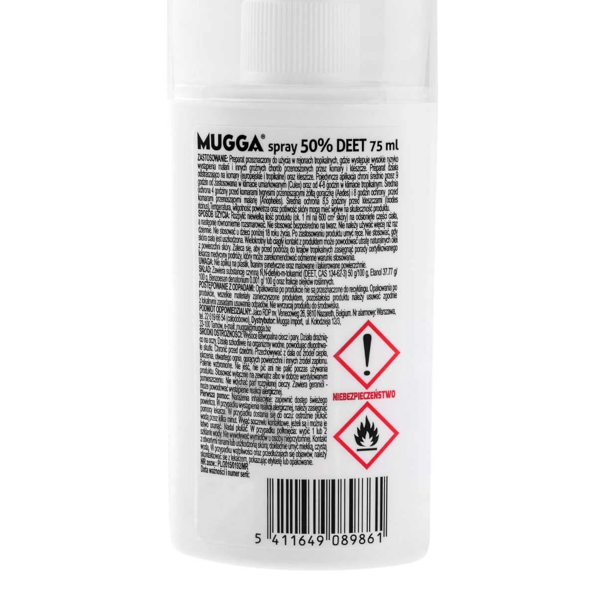 Repelent na owady Mugga Extra Strong spray 50% DEET 75 ml