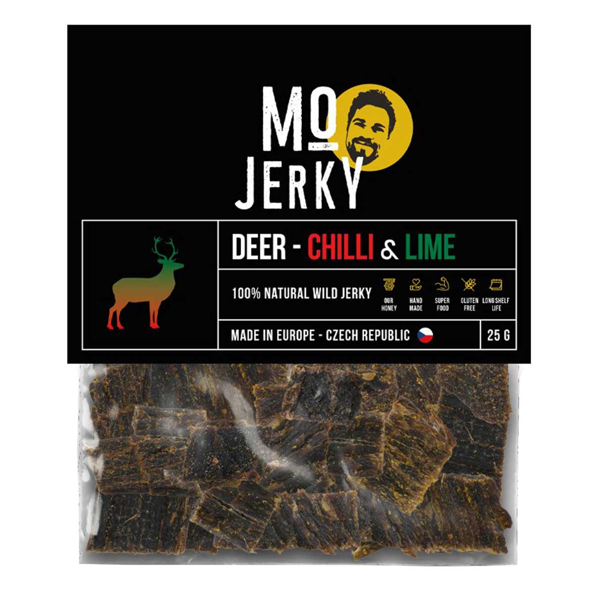 Suszony jeleń MO Jerky Deer Chilli and Lime 25 g