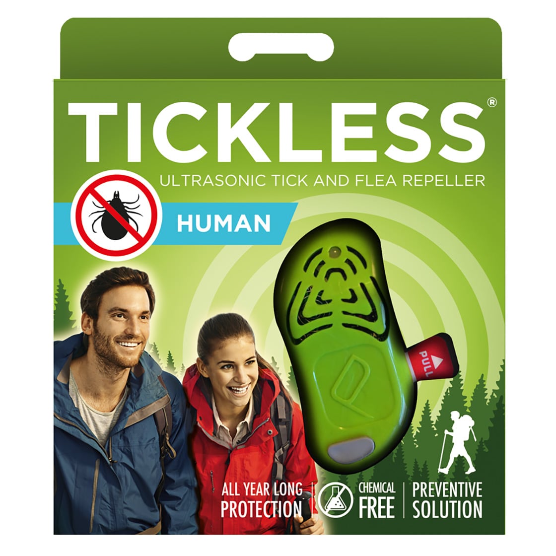 Ultradźwiękowa ochrona przed kleszczami TickLess Human - dla ludzi - Green