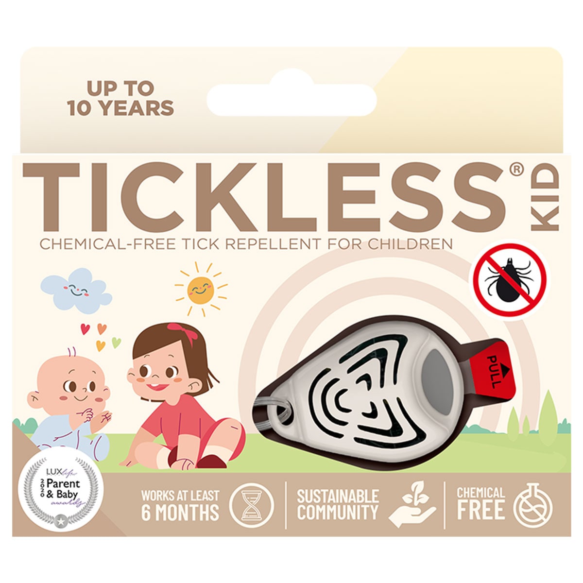 Ультразвуковий відлякувач кліщів TickLess Kid - для дітей - Beige