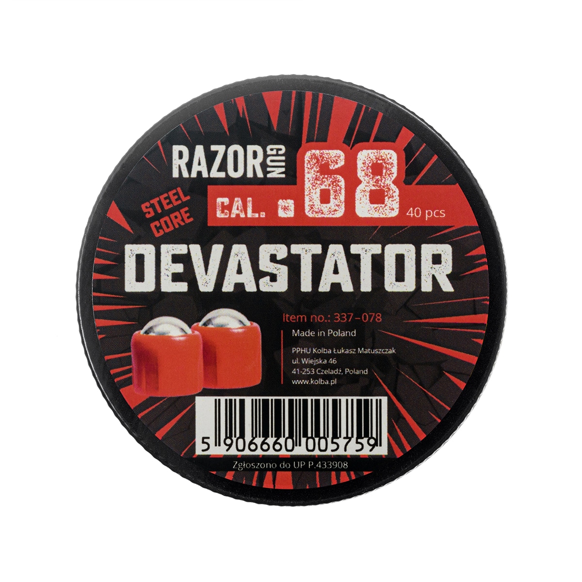 Kule metalowe RAM RazorGun Devastator Steel Core .68 - 40 szt.