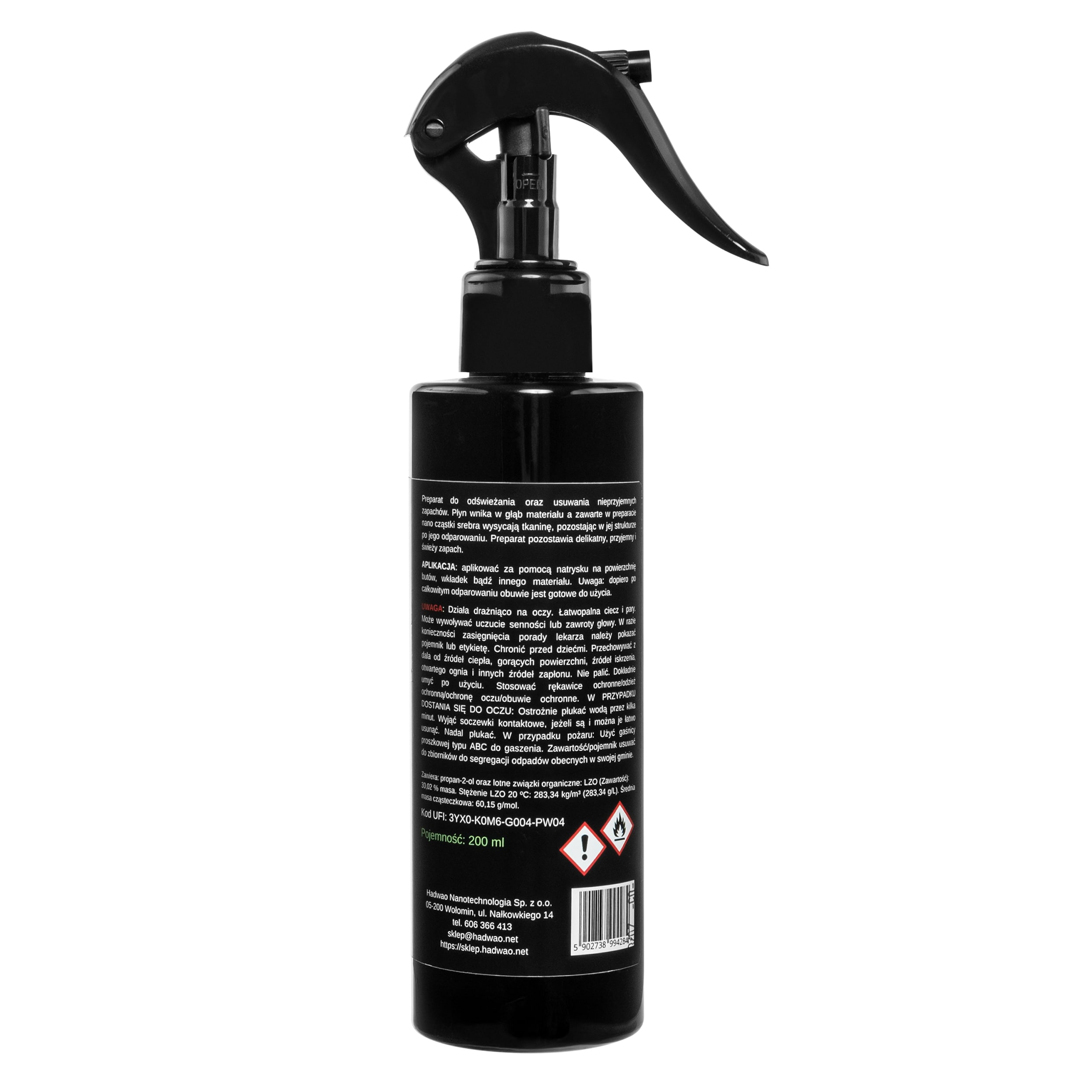 Płyn odświeżający odzież Hadwao Nano - Silver Fresh 200 ml