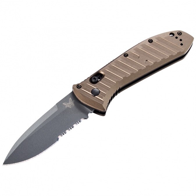 Nóż składany Benchmade Auto Presidio II CPM-M4 - Dark Earth Aluminium