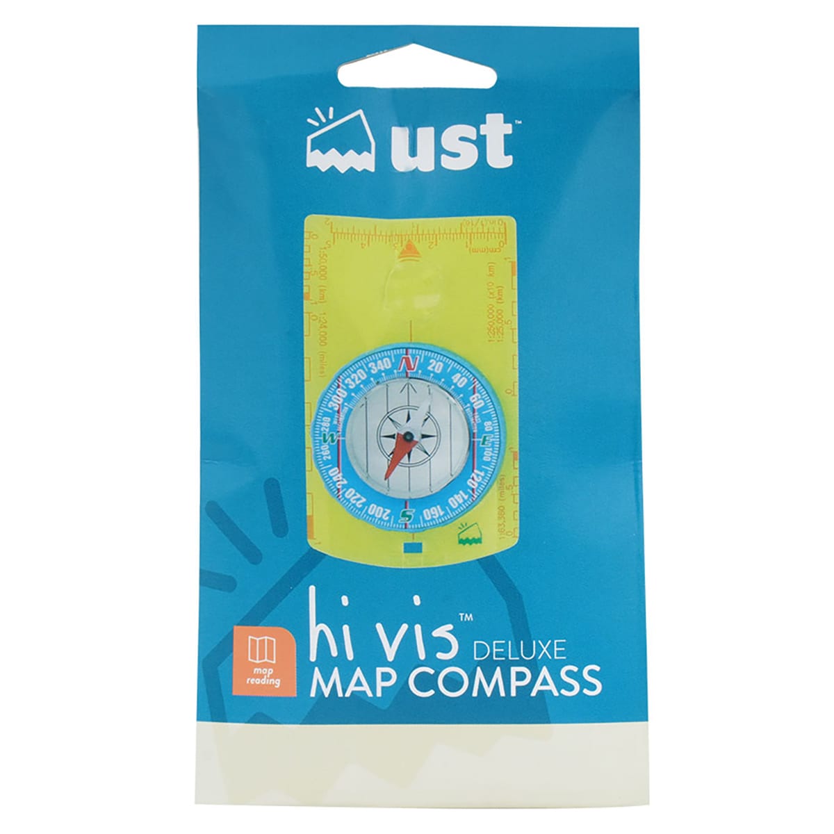 Kompas mapowy UST Hi Vis Deluxe Map Compass - Niebieski