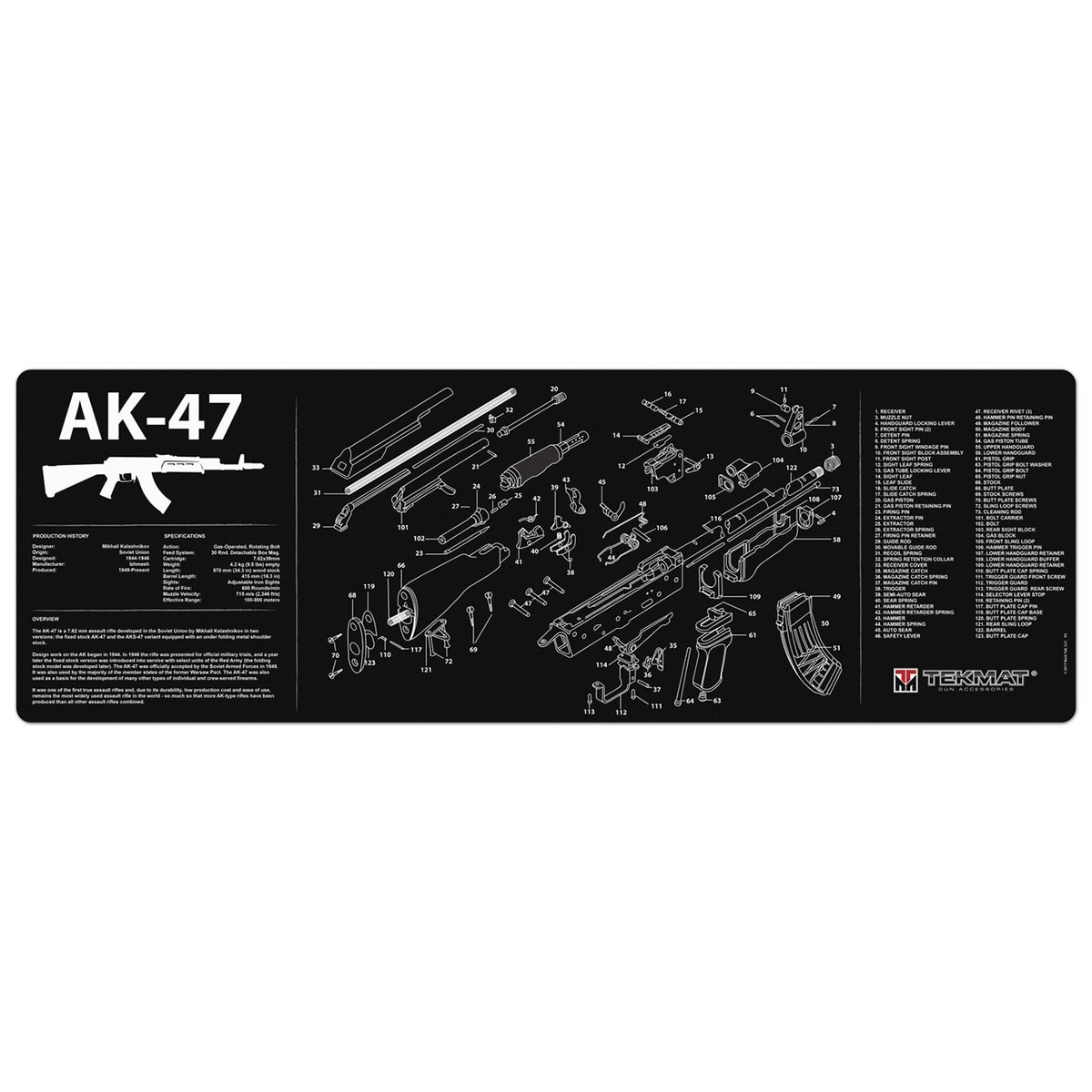 Килимок для чищення зброї TekMat AK47 - Black