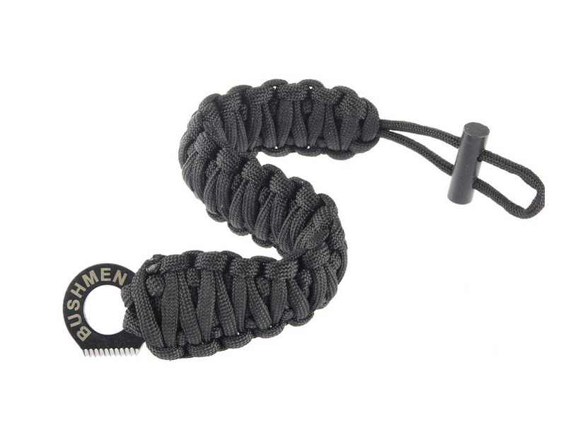 Bransoletka Bushmen Paracord z krzesiwem 6 m - Black