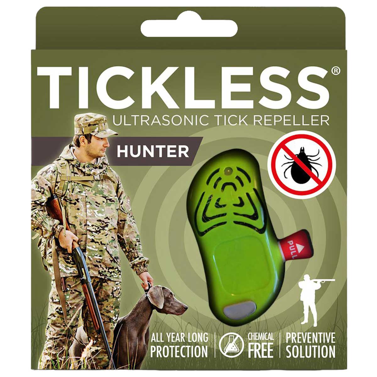 Ультразвуковий відлякувач кліщів TickLess Hunter - для мисливців - Green