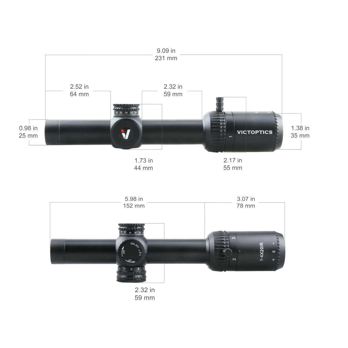 Оптичний приціл Victoptics ZOD 1-4x20 IR LPVO OPSL21 - Black