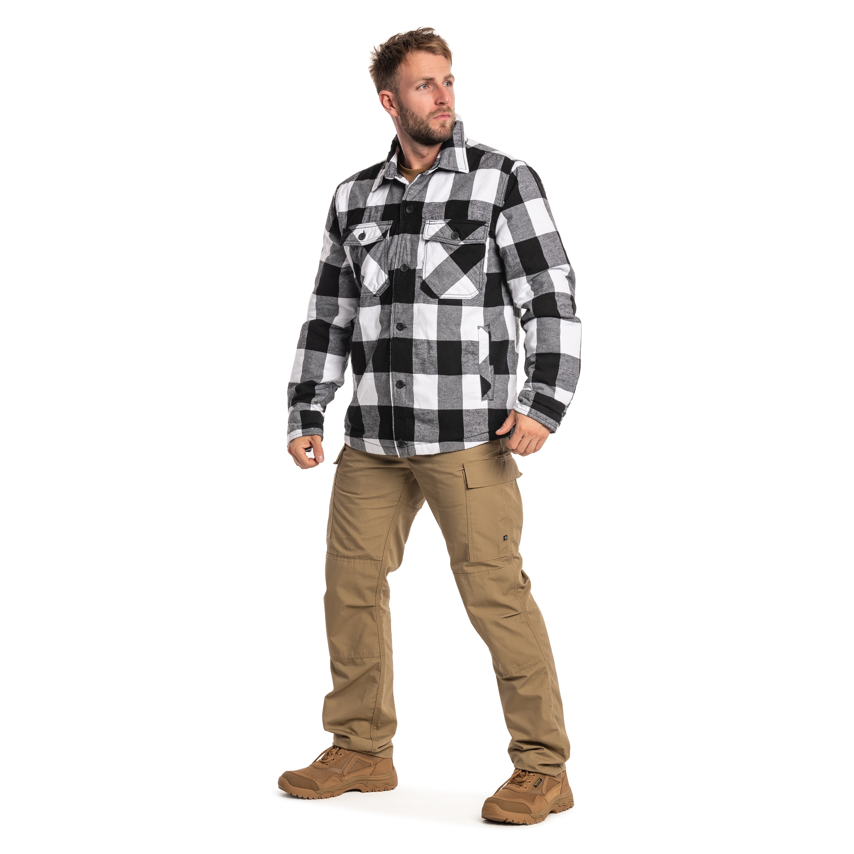 Kurtka Brandit Lumber Jacket - White/Black