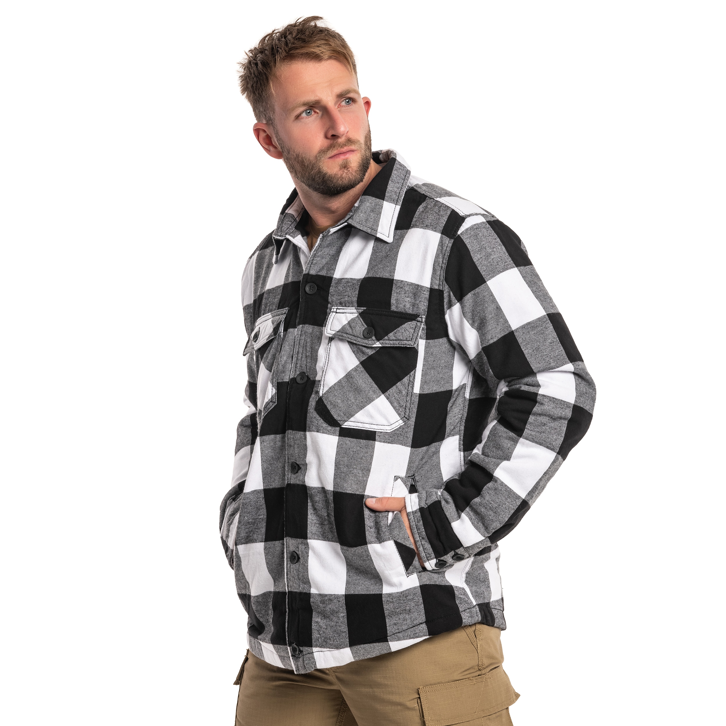 Kurtka Brandit Lumber Jacket - White/Black