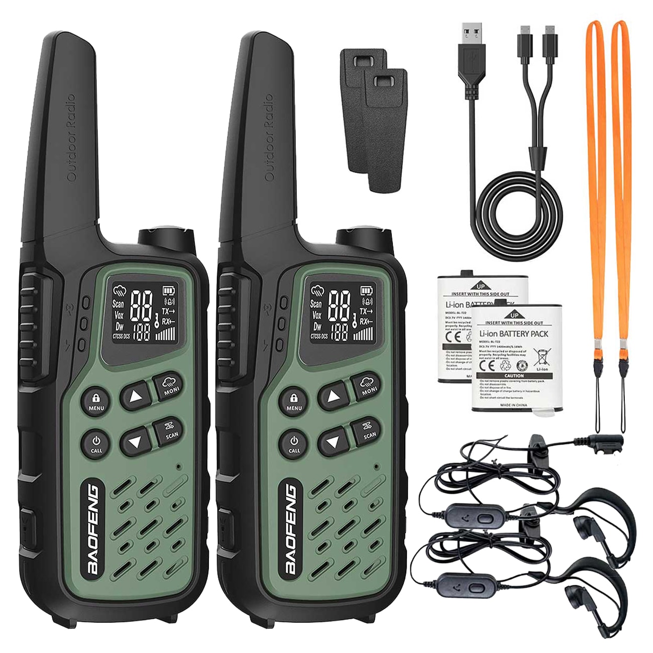 Радіостанція Baofeng BF-25E PMR 2 шт. - Green
