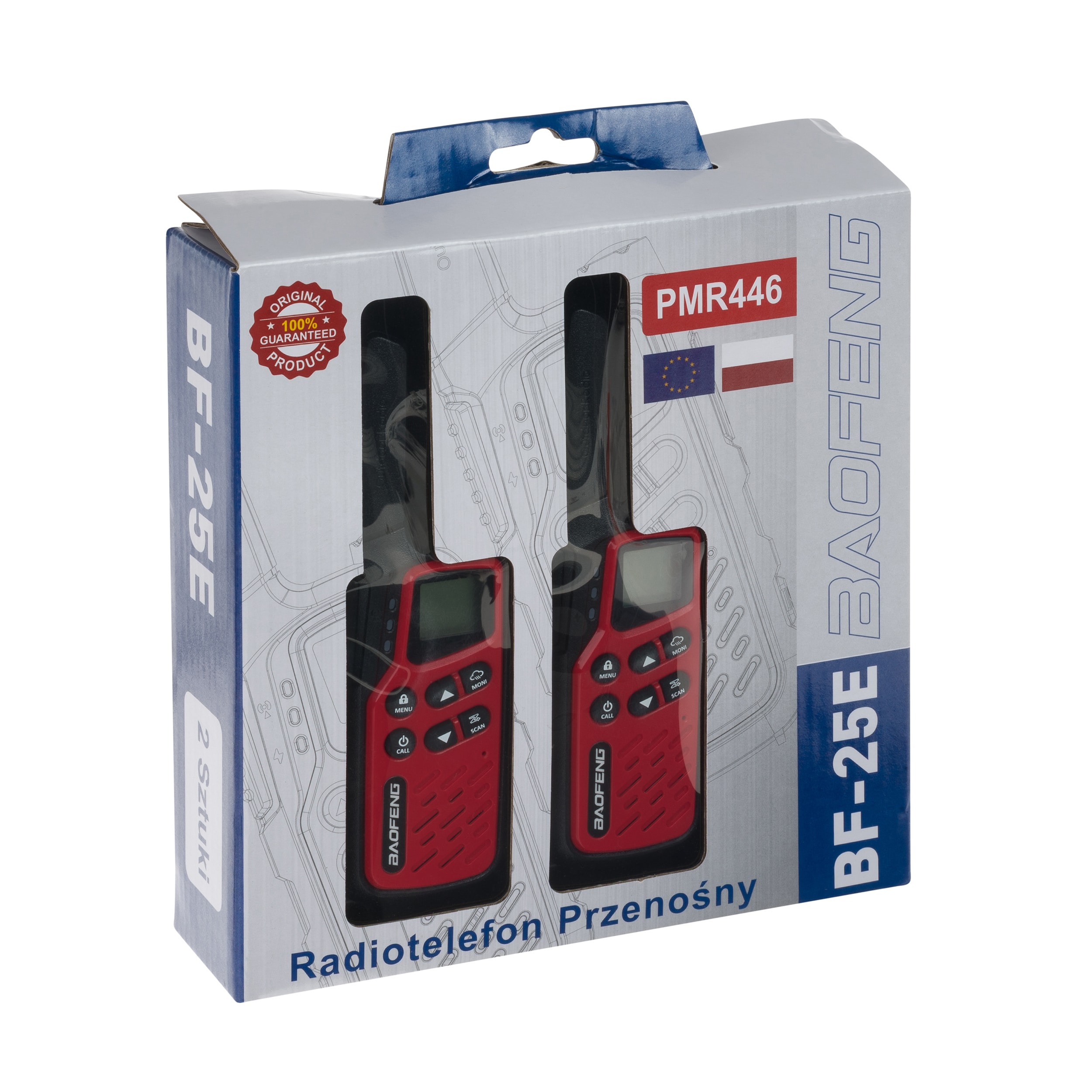Radiotelefon Baofeng BF-25E PMR 2 szt. - Red
