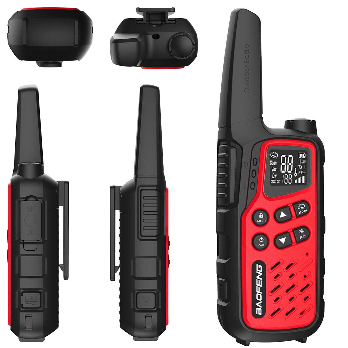 Baofeng BF-T25E PMR Radio-Telephone 2 pcs. - Red
