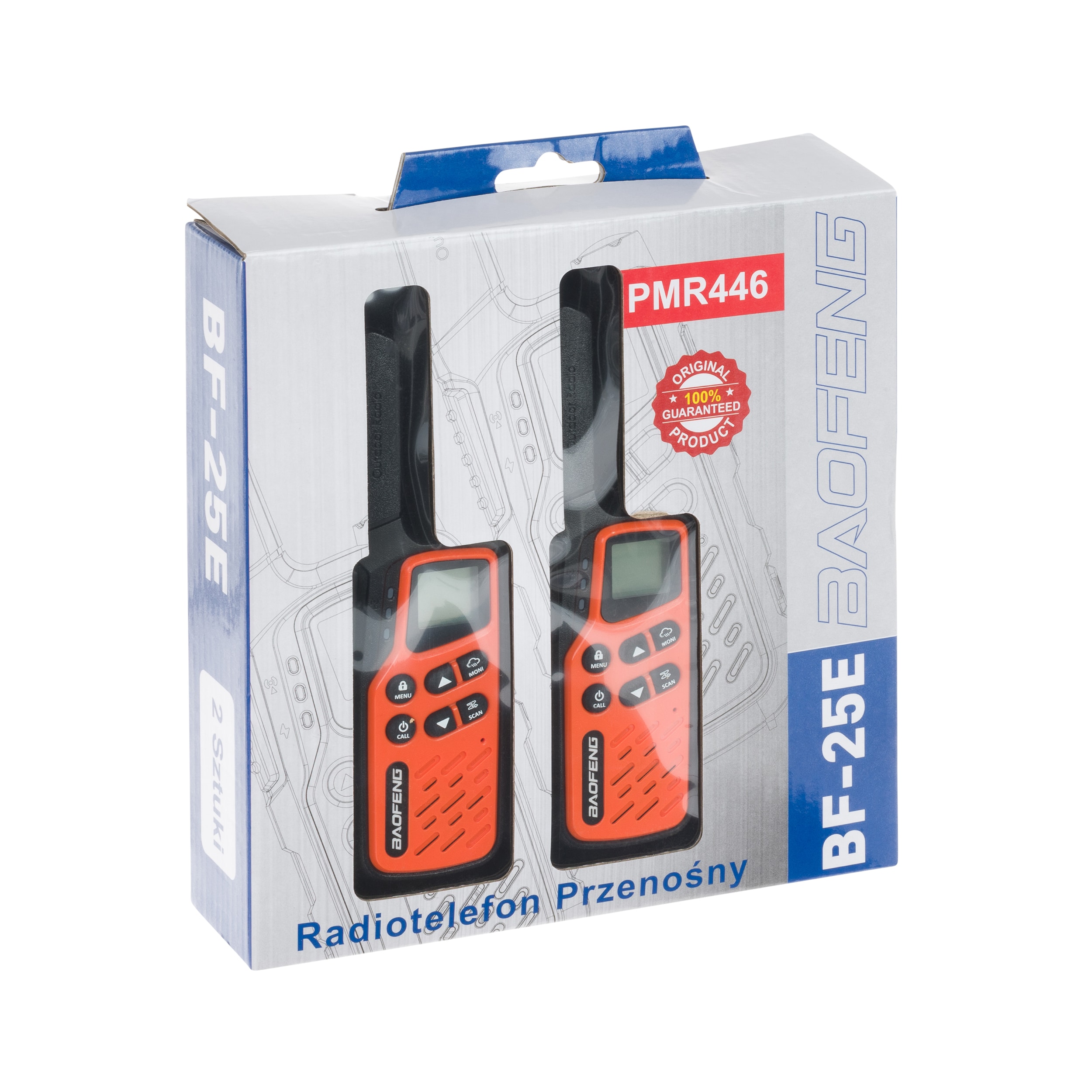 Radiotelefon Baofeng BF-25E PMR 2 szt. - Orange