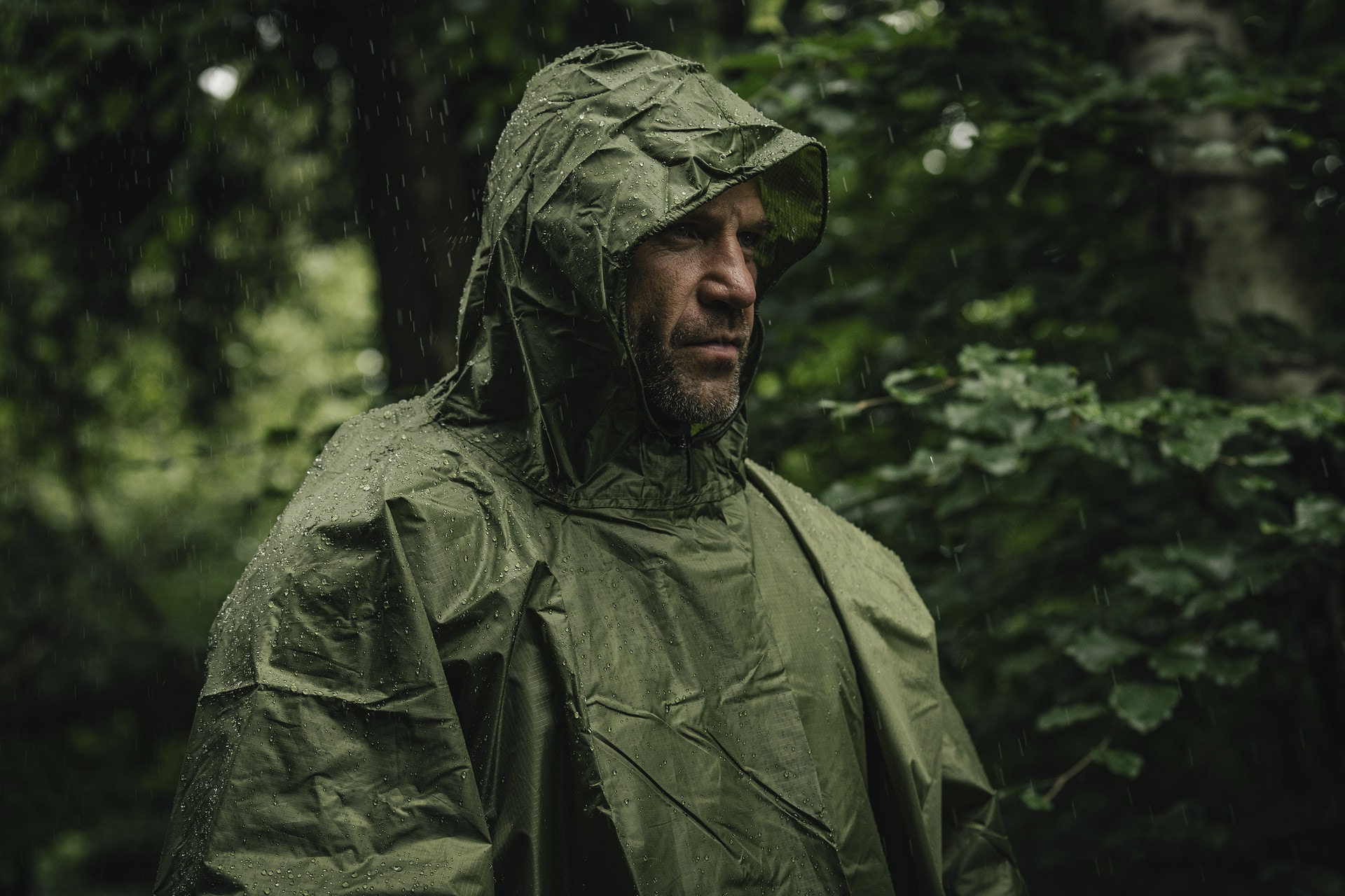 Ponczo Badger Outdoor Rain Poncho Ripstop - Olive