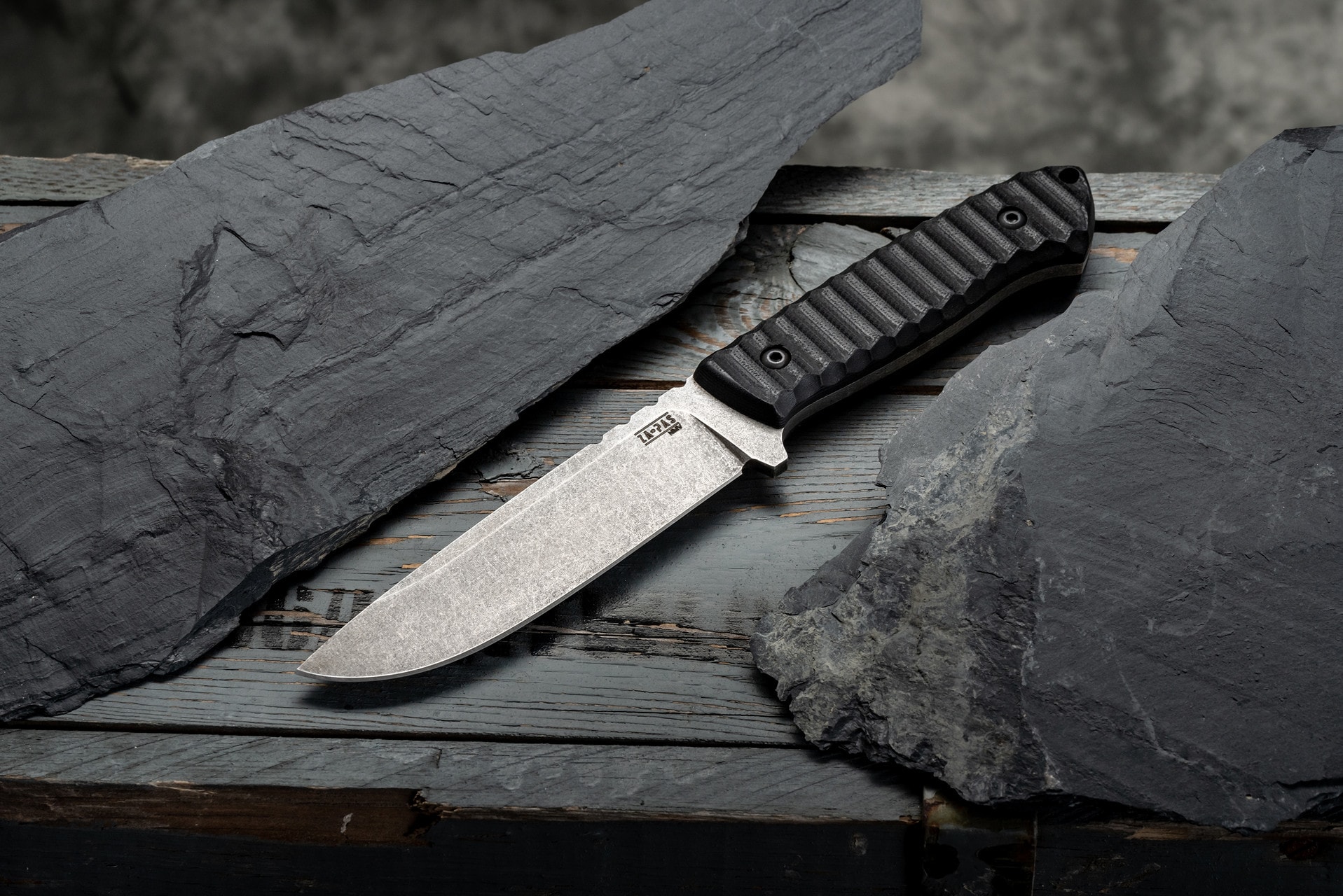 Nóż Za-Pas Ultra Outdoor Stonewash G10 - Black Toxic