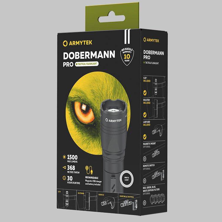 Ліхтарик Armytek Dobermann Pro Magnet USB - 1500 люменів