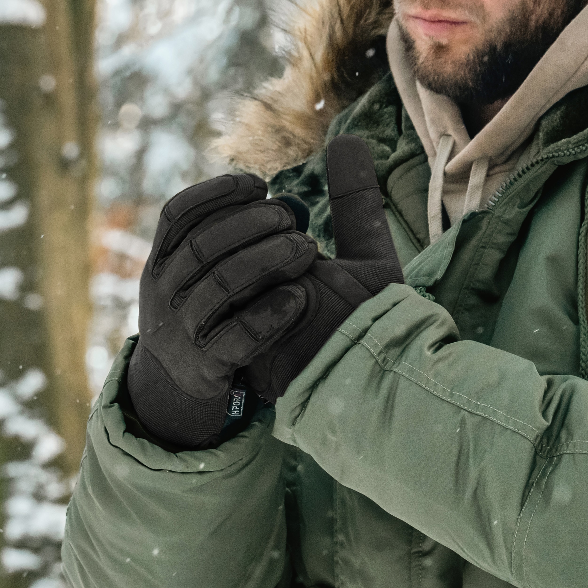 Армійські тактичні зимові рукавички Mil-Tec - чорні