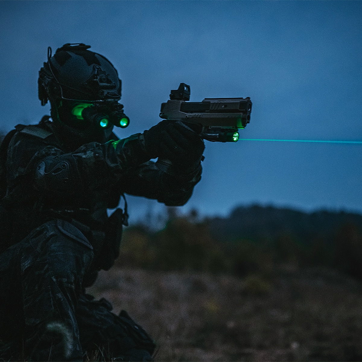 Ліхтарик для зброї з лазерним прицілом Olight BALDR Pro R - 1350 люменів, Green Laser