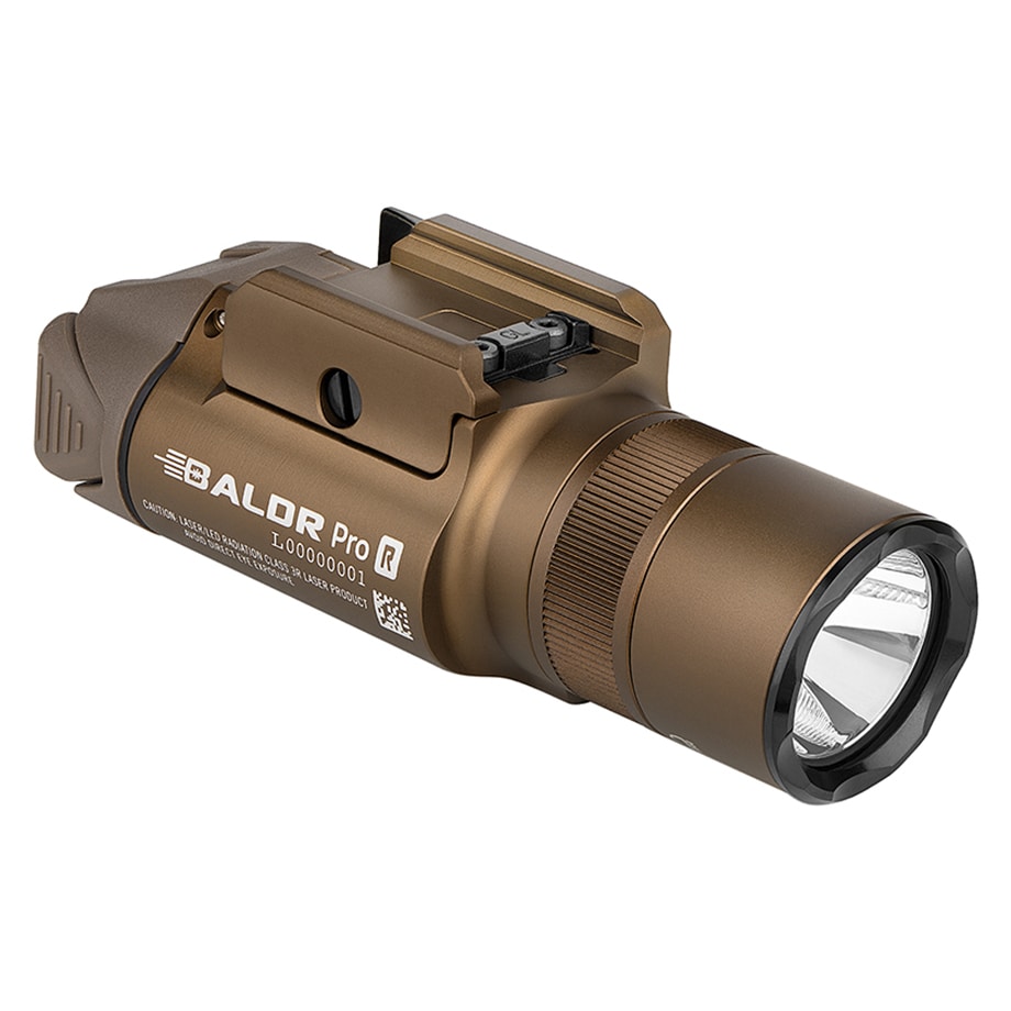 Ліхтарик для зброї з лазерним прицілом Olight BALDR Pro R Desert Tan - 1350 люменів, Green Laser