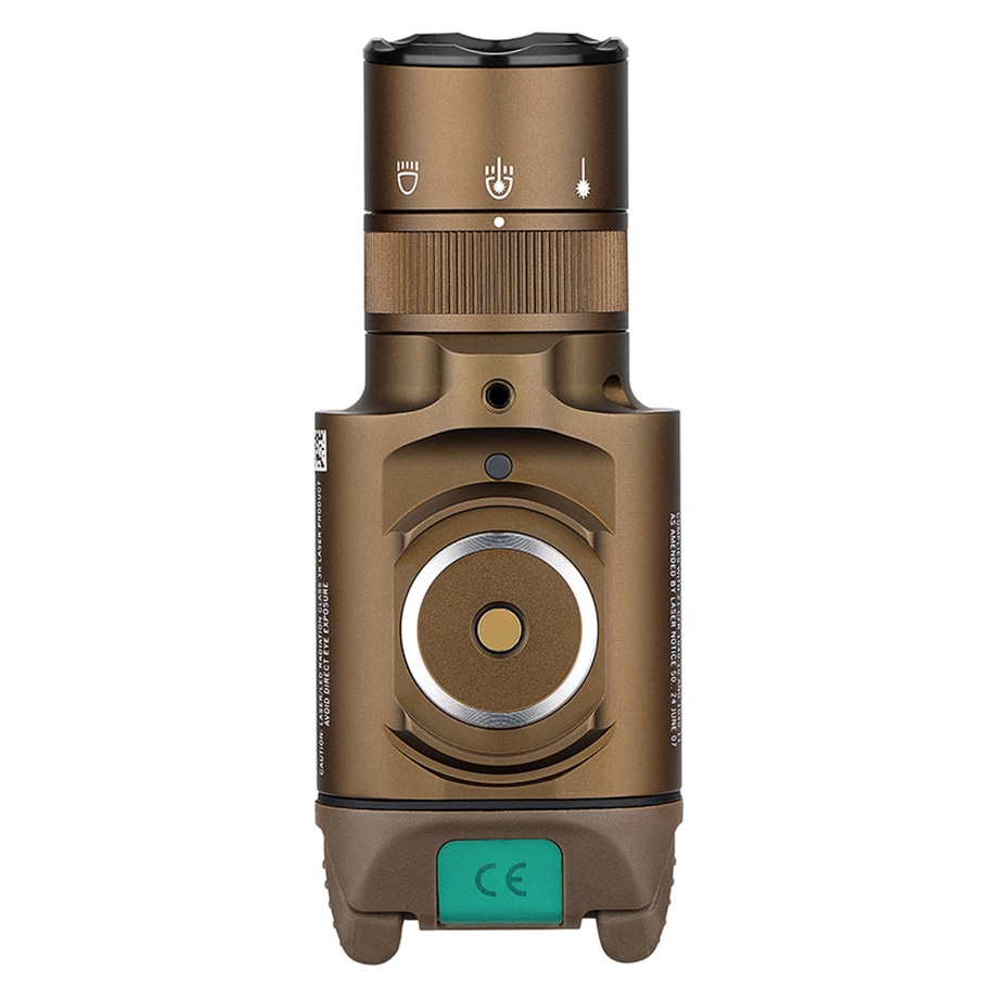 Ліхтарик для зброї з лазерним прицілом Olight BALDR Pro R Desert Tan - 1350 люменів, Green Laser