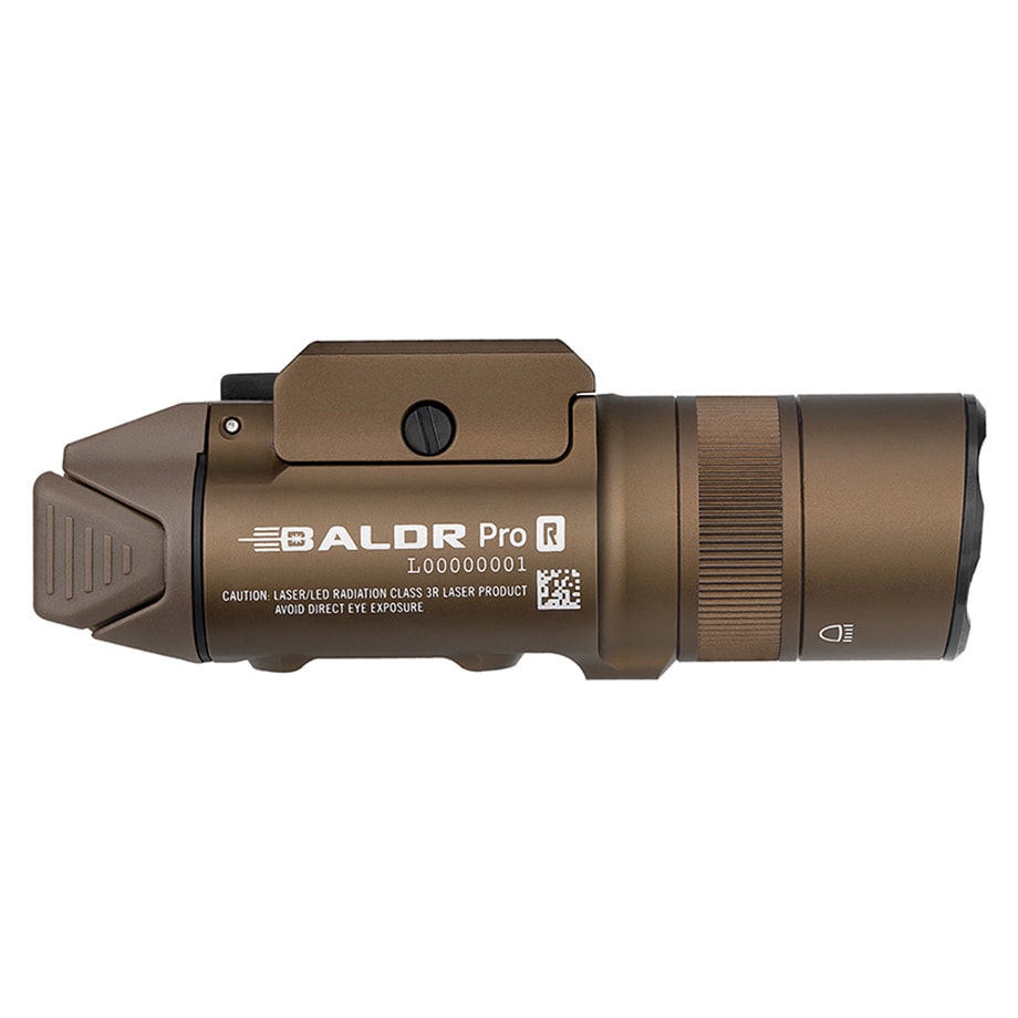 Ліхтарик для зброї з лазерним прицілом Olight BALDR Pro R Desert Tan - 1350 люменів, Green Laser