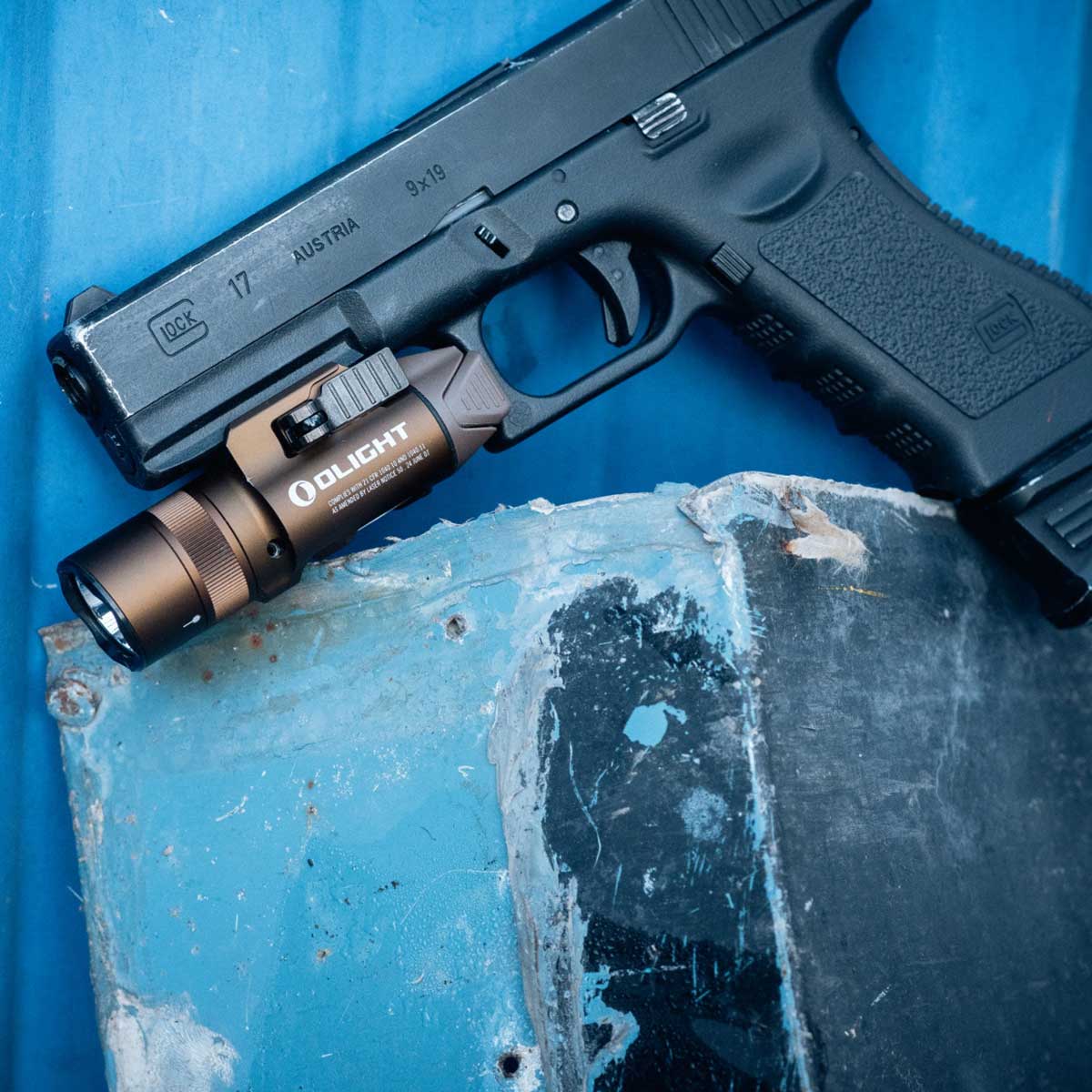 Ліхтарик для зброї з лазерним прицілом Olight BALDR Pro R Desert Tan - 1350 люменів, Green Laser