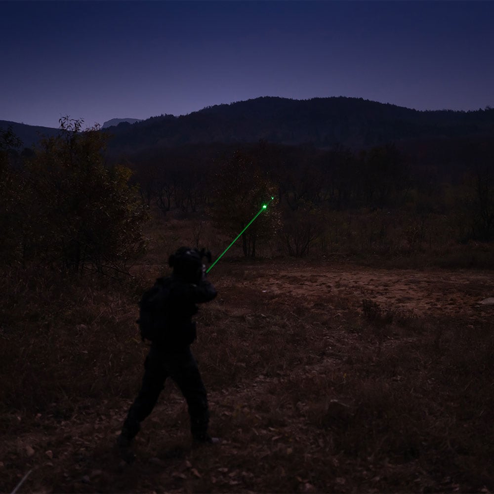 Ліхтарик для зброї з лазерним прицілом Olight BALDR Pro R Desert Tan - 1350 люменів, Green Laser