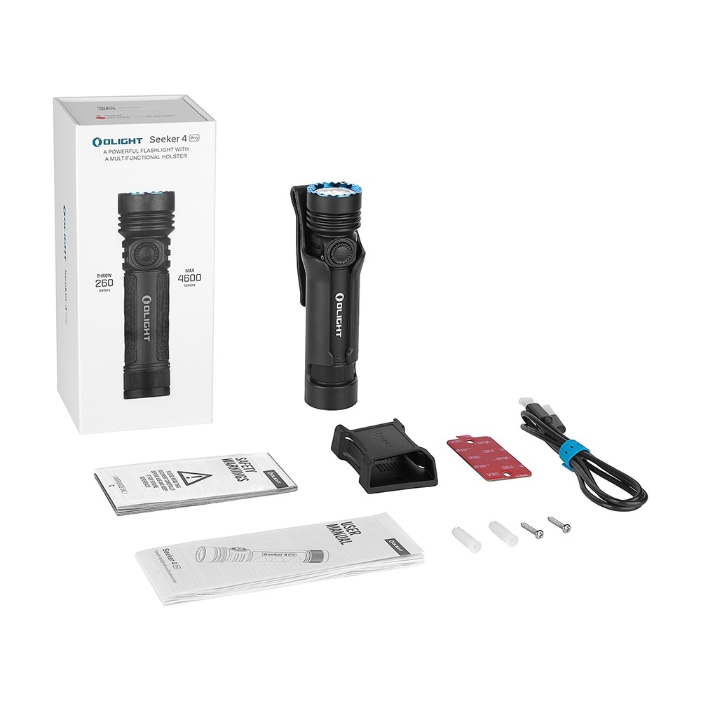 Latarka taktyczno-poszukiwawcza Olight Seeker 4 Pro Cool White Matte Black - 4600 lumenów