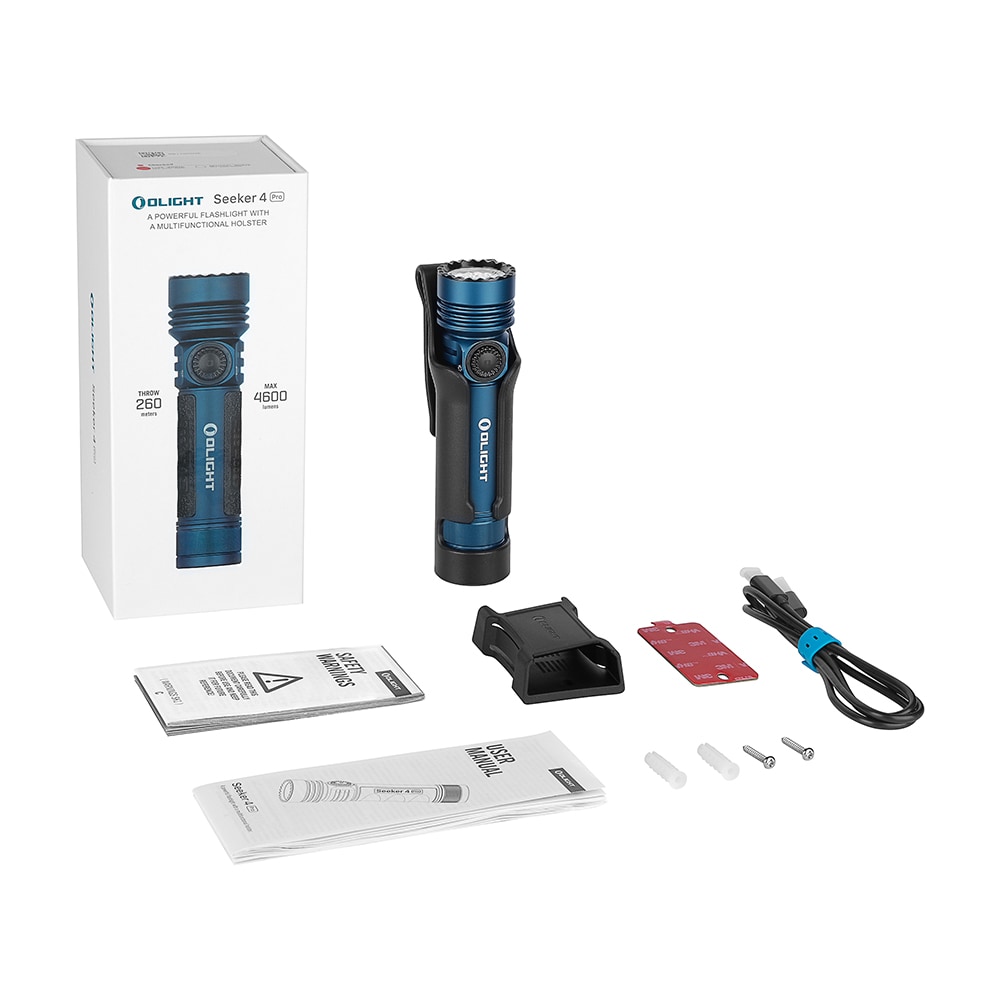 Latarka taktyczno-poszukiwawcza Olight Seeker 4 Pro Cool White Midnight Blue - 4600 lumenów