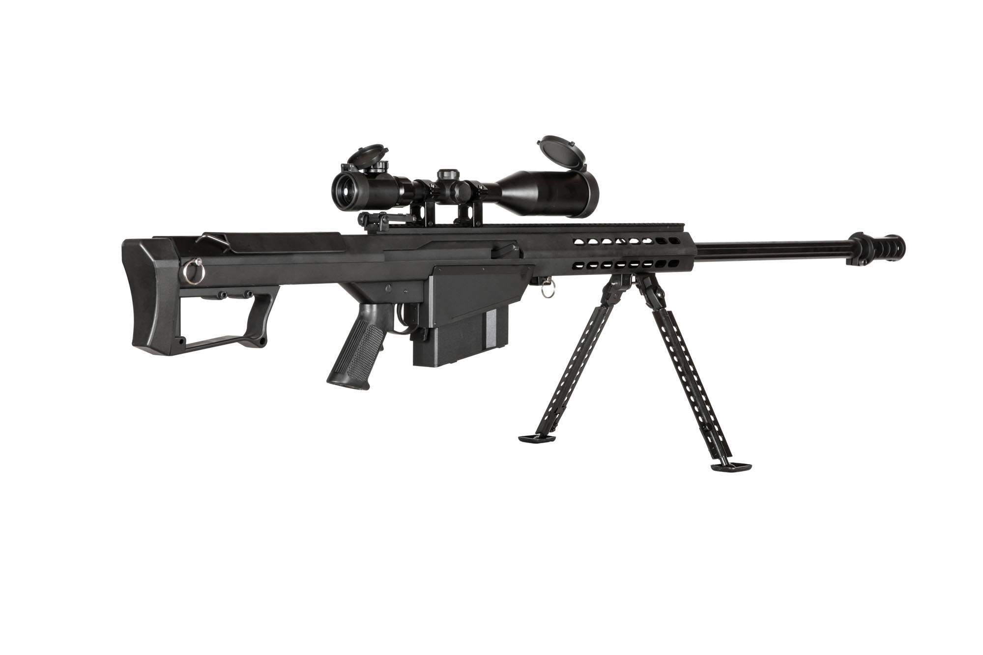 Karabin snajperski ASG Snow Wolf SW-024S z dwójnogiem i lunetą - czarny 