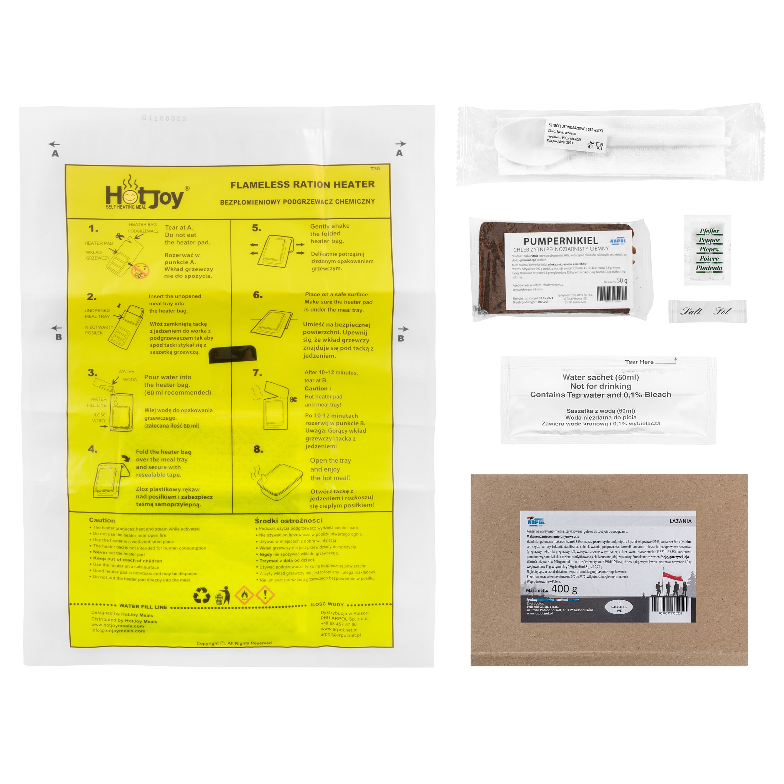 Racja żywnościowa Arpol Posiłek na szybko nr 1 - Lasagne