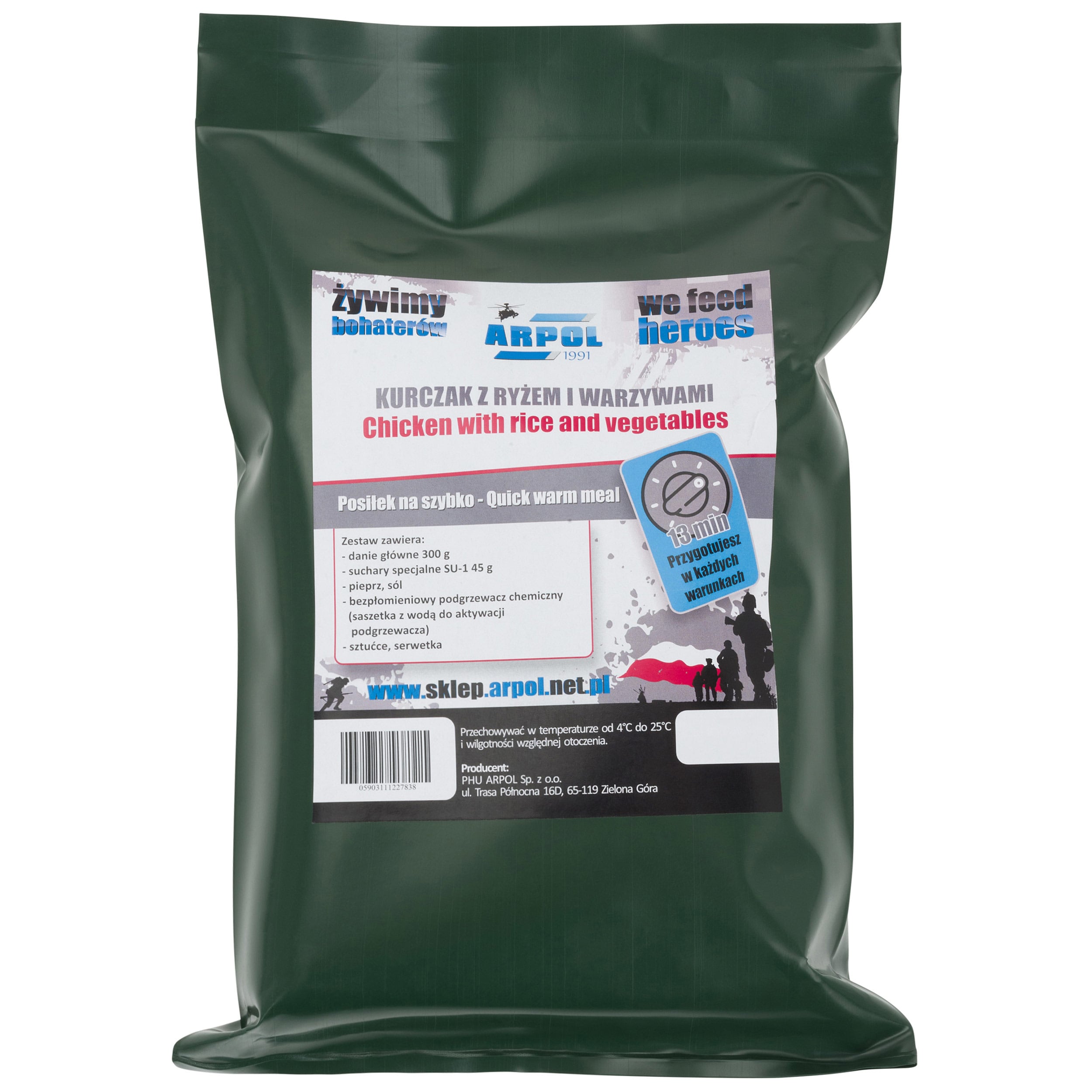 Racja żywnościowa Arpol Posiłek na szybko nr 2 - Kurczak z ryżem i warzywami