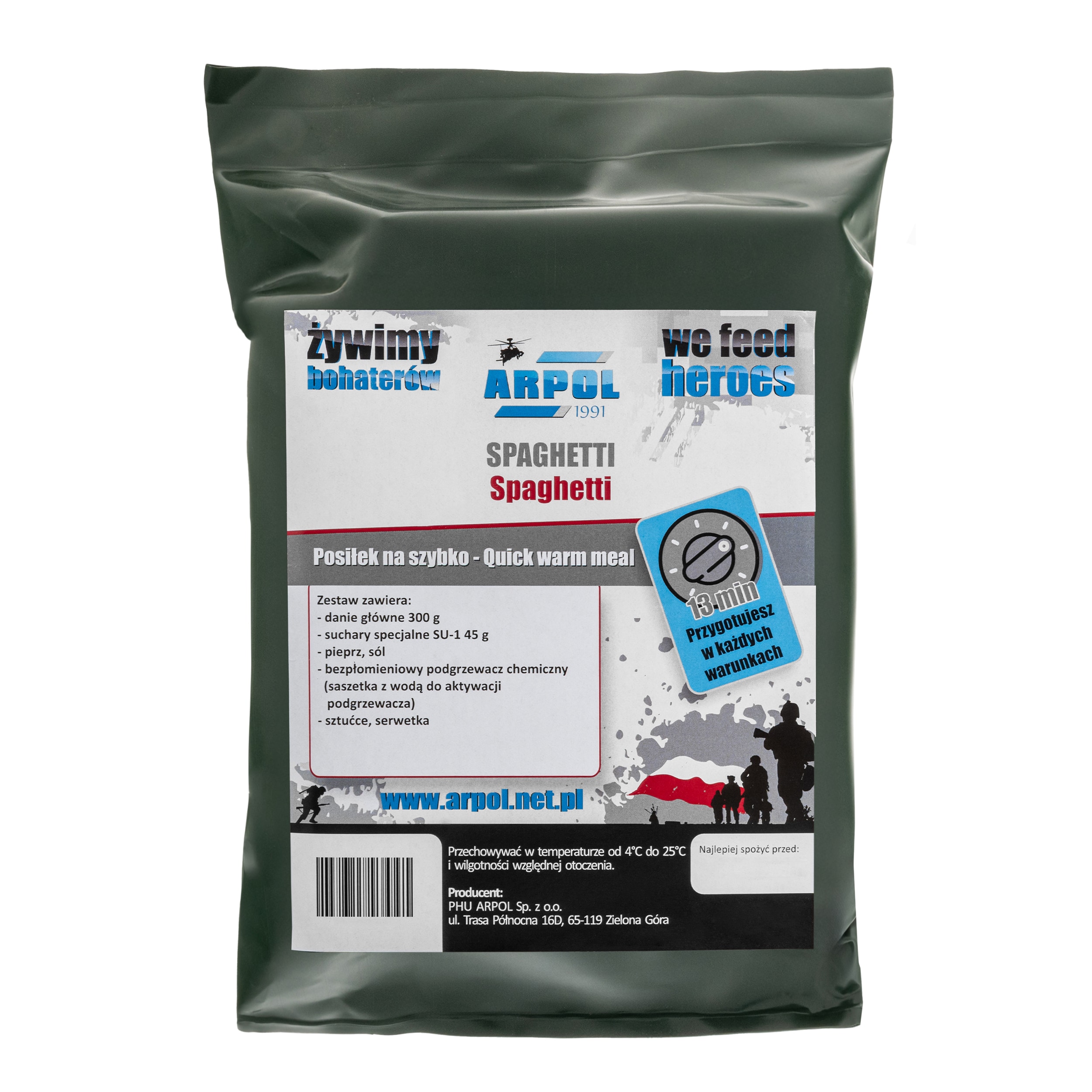 Racja żywnościowa Arpol Posiłek na szybko nr 7 - Spaghetti