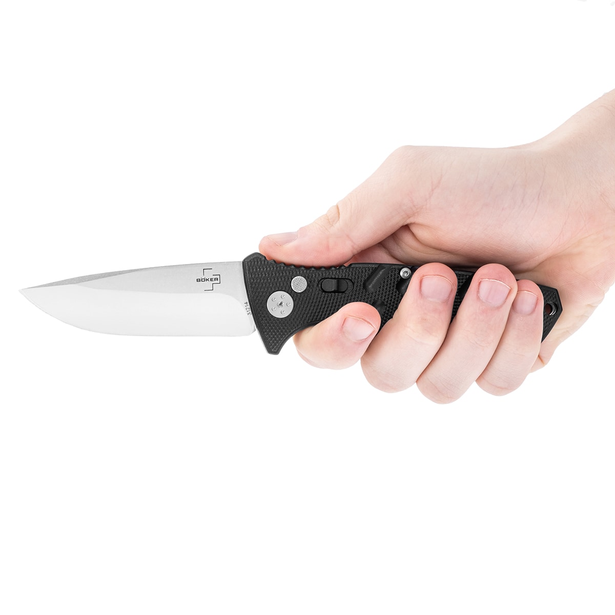 Nóż sprężynowy Boker Plus Strike Drop-Point - Black