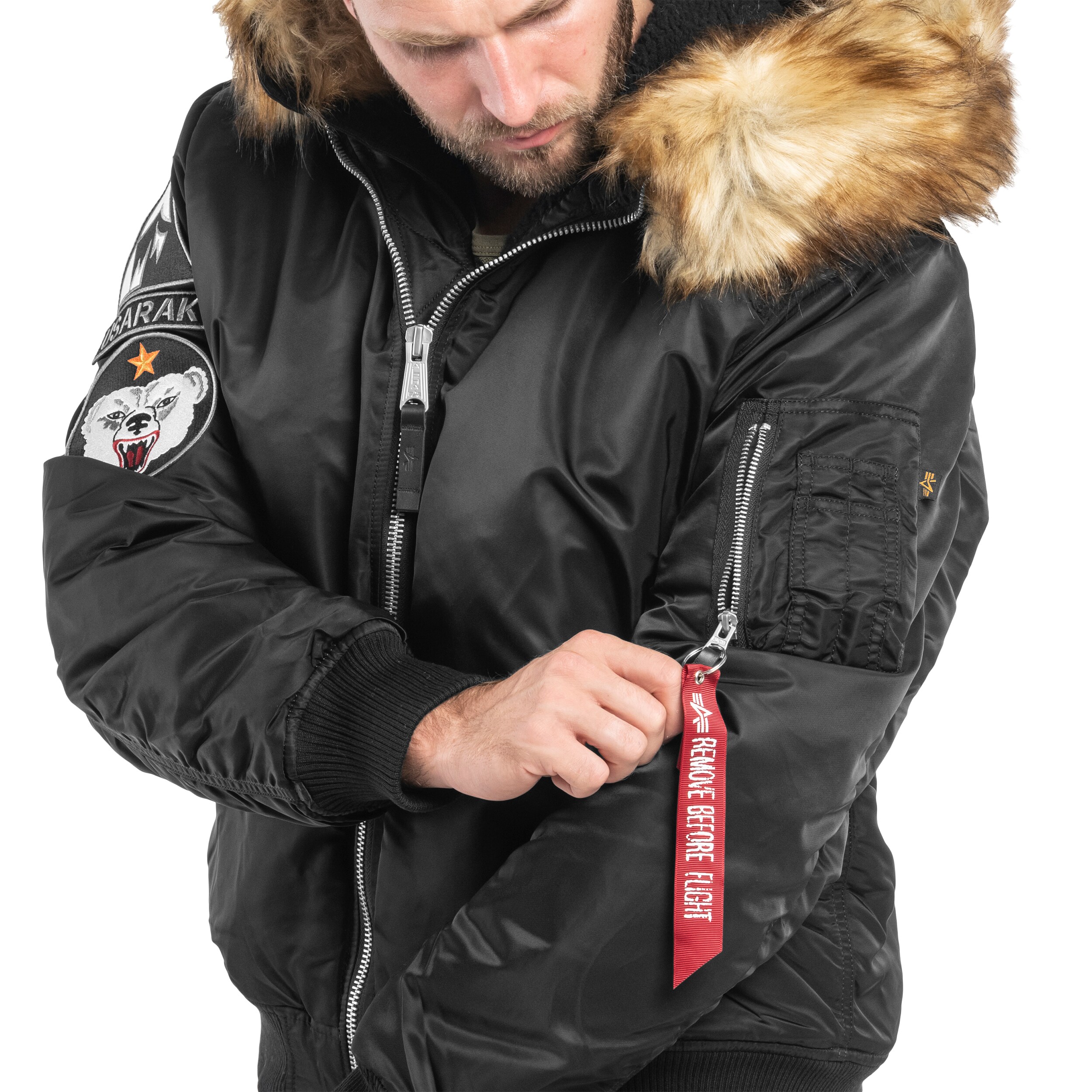 Kurtka Alpha Industries MA-1 Hooded Arctic - Black