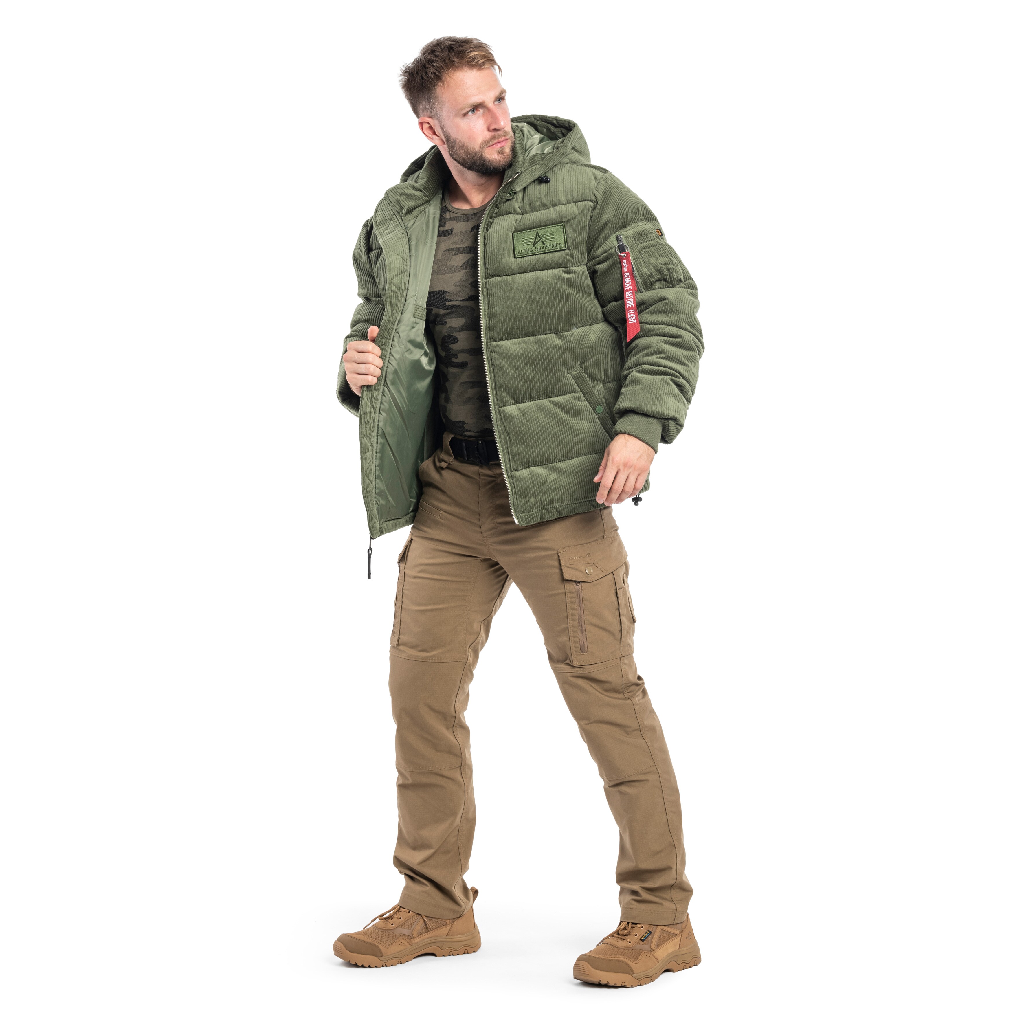 Kurtka Alpha Industries Puffer Cord - Sage Green