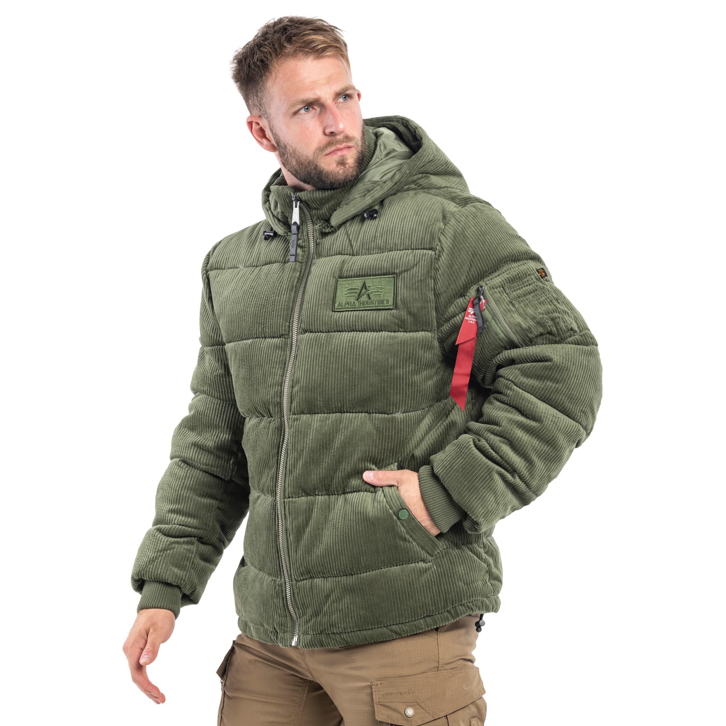 Kurtka Alpha Industries Puffer Cord - Sage Green