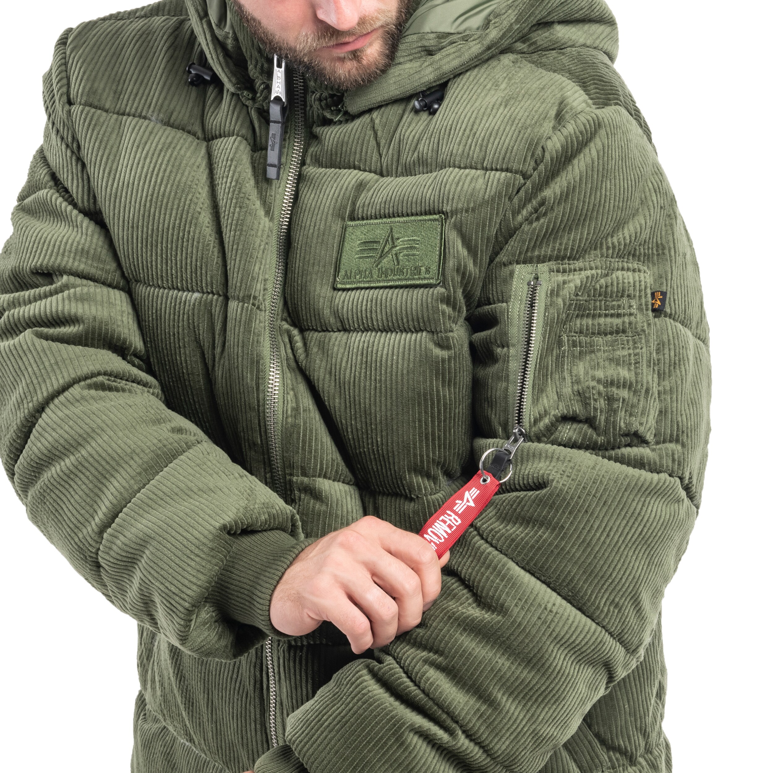 Kurtka Alpha Industries Puffer Cord - Sage Green