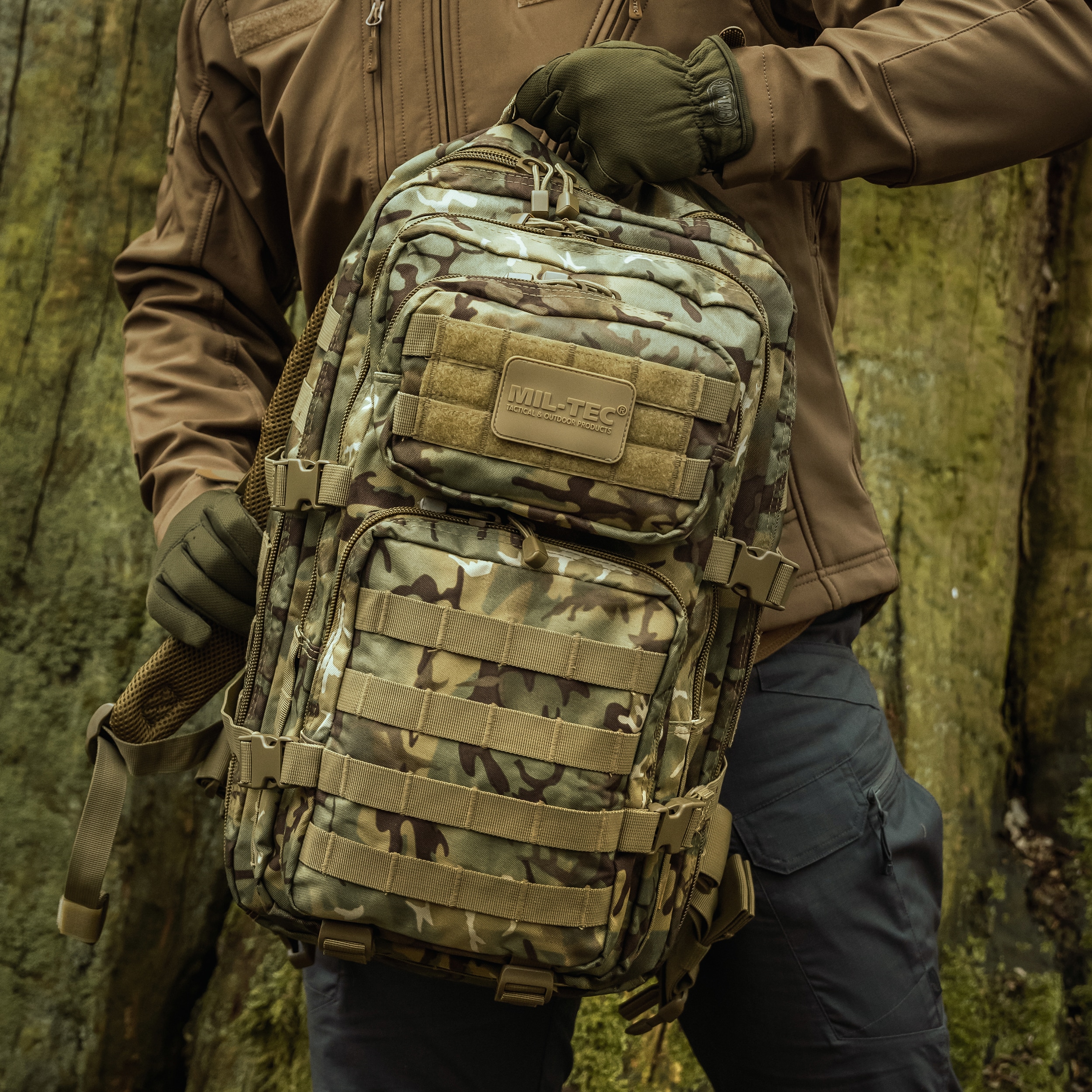 Plecak Mil-Tec Assault Pack Small 20 l - Arid MC Camo