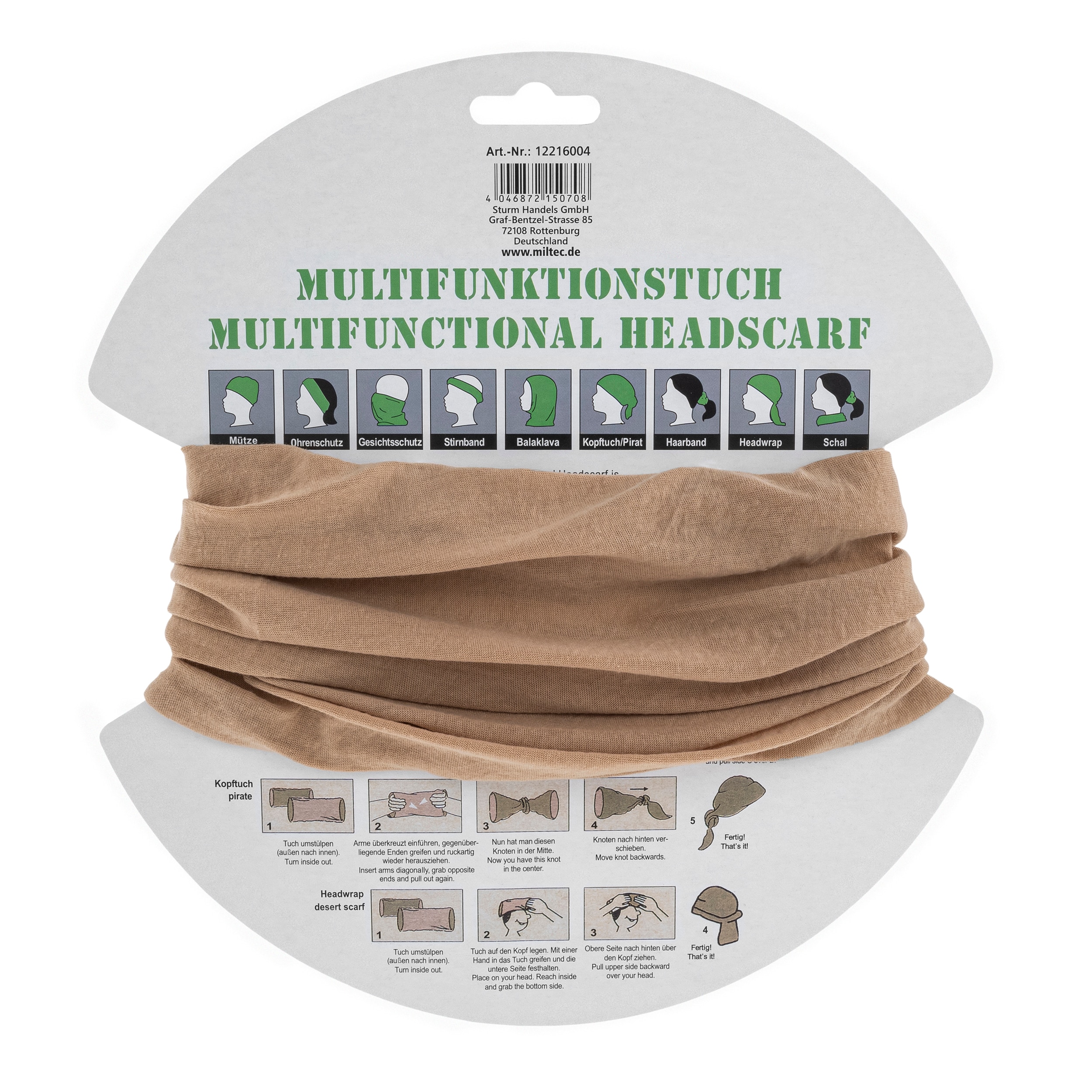 Chusta wielofunkcyjna Mil-Tec - Khaki