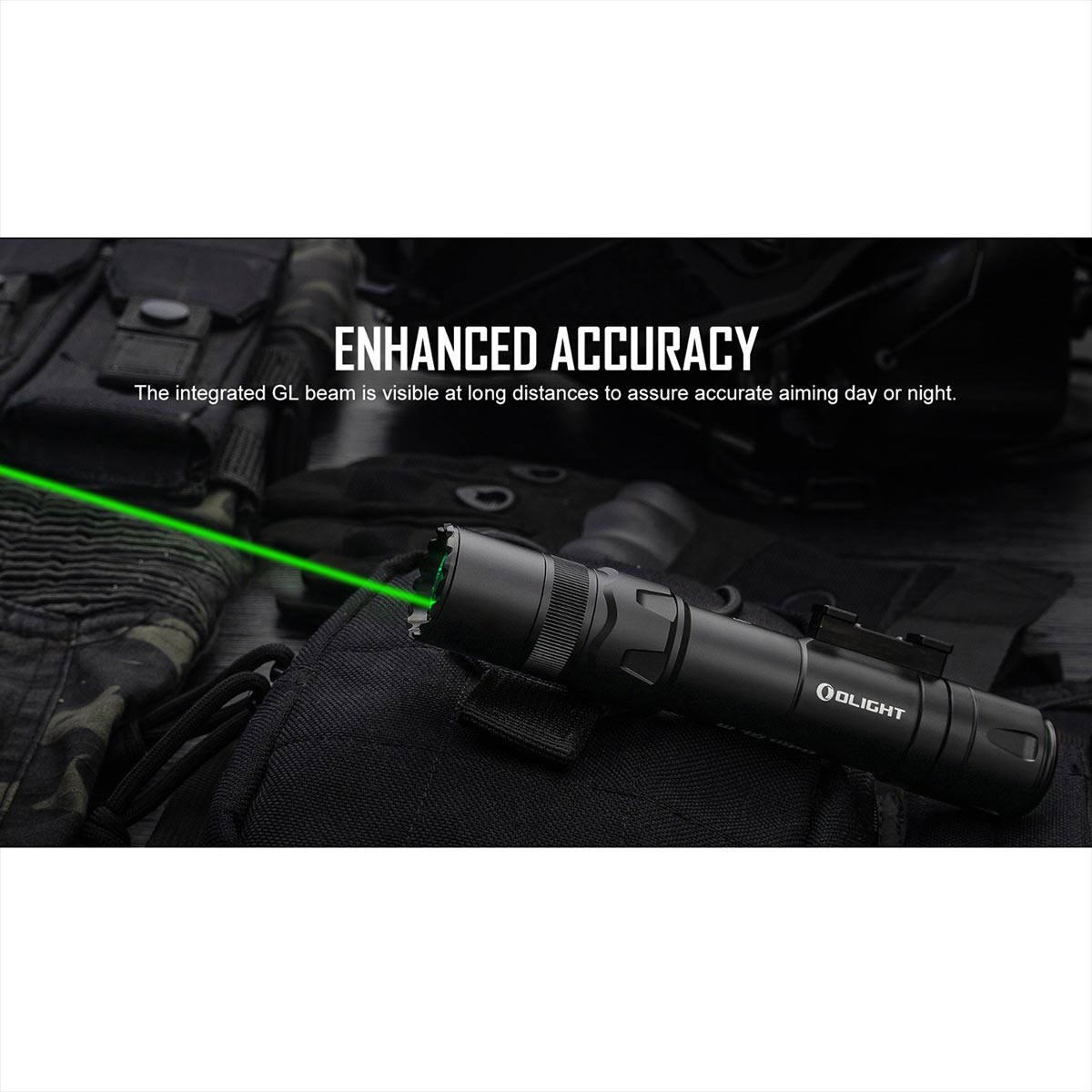 Latarka na broń z celownikiem laserowym Olight Odin GL M z montażem - 1500 lumenów. Green Laser